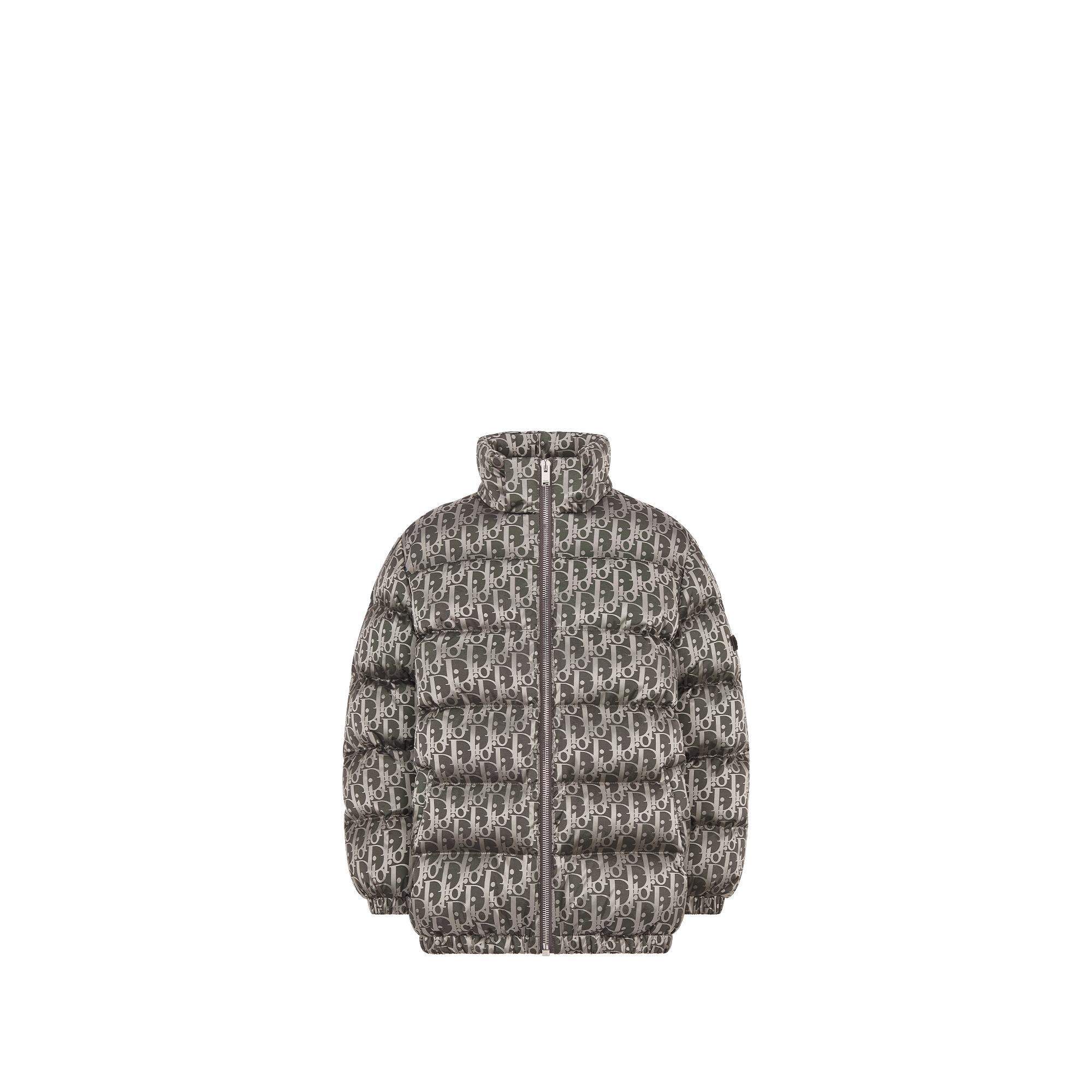 儿童连帽羽绒夹克 灰色防水效果提花科技面料 Oblique 印花 E10