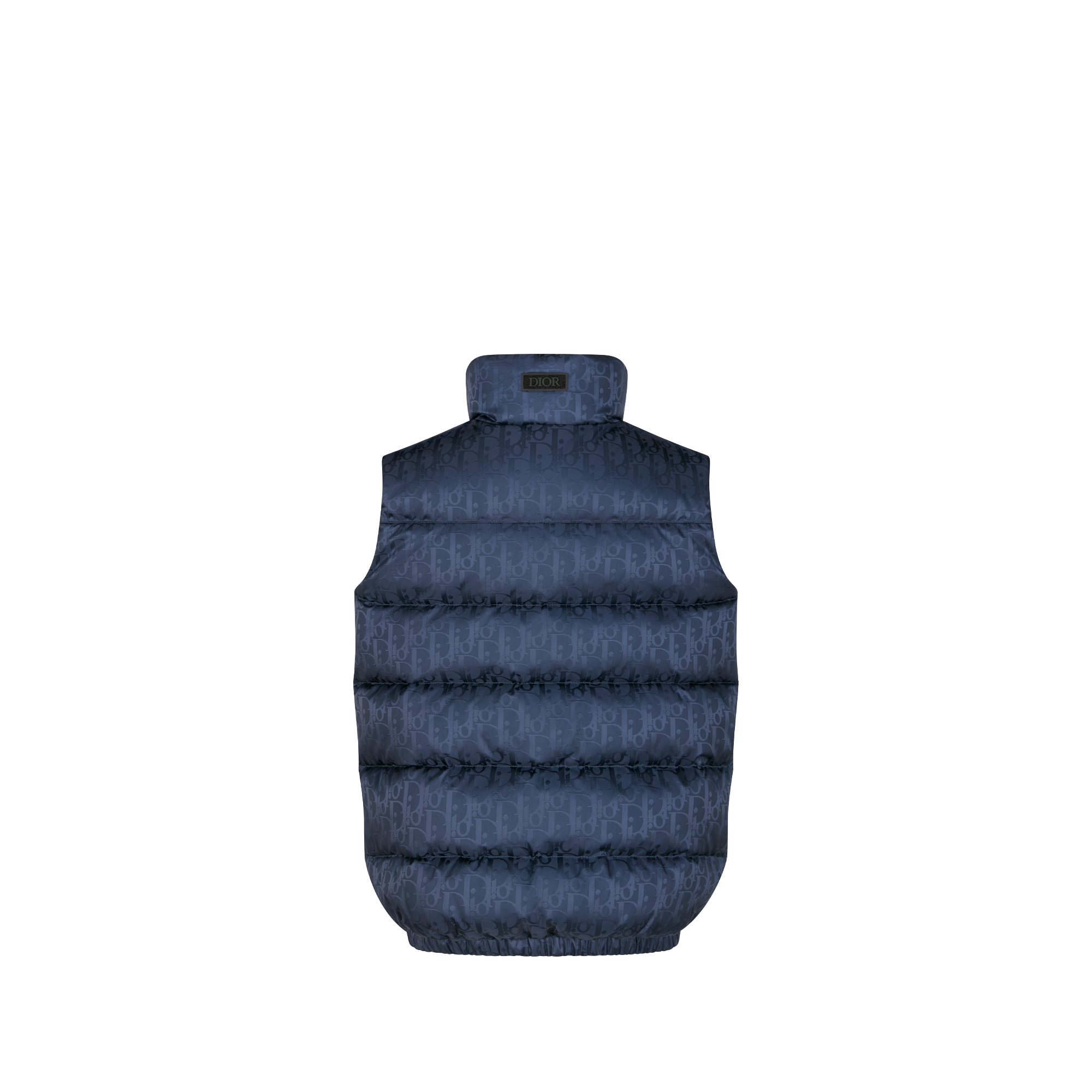 儿童羽绒背心 海军蓝色防水效果科技面料 Oblique 印花 E08