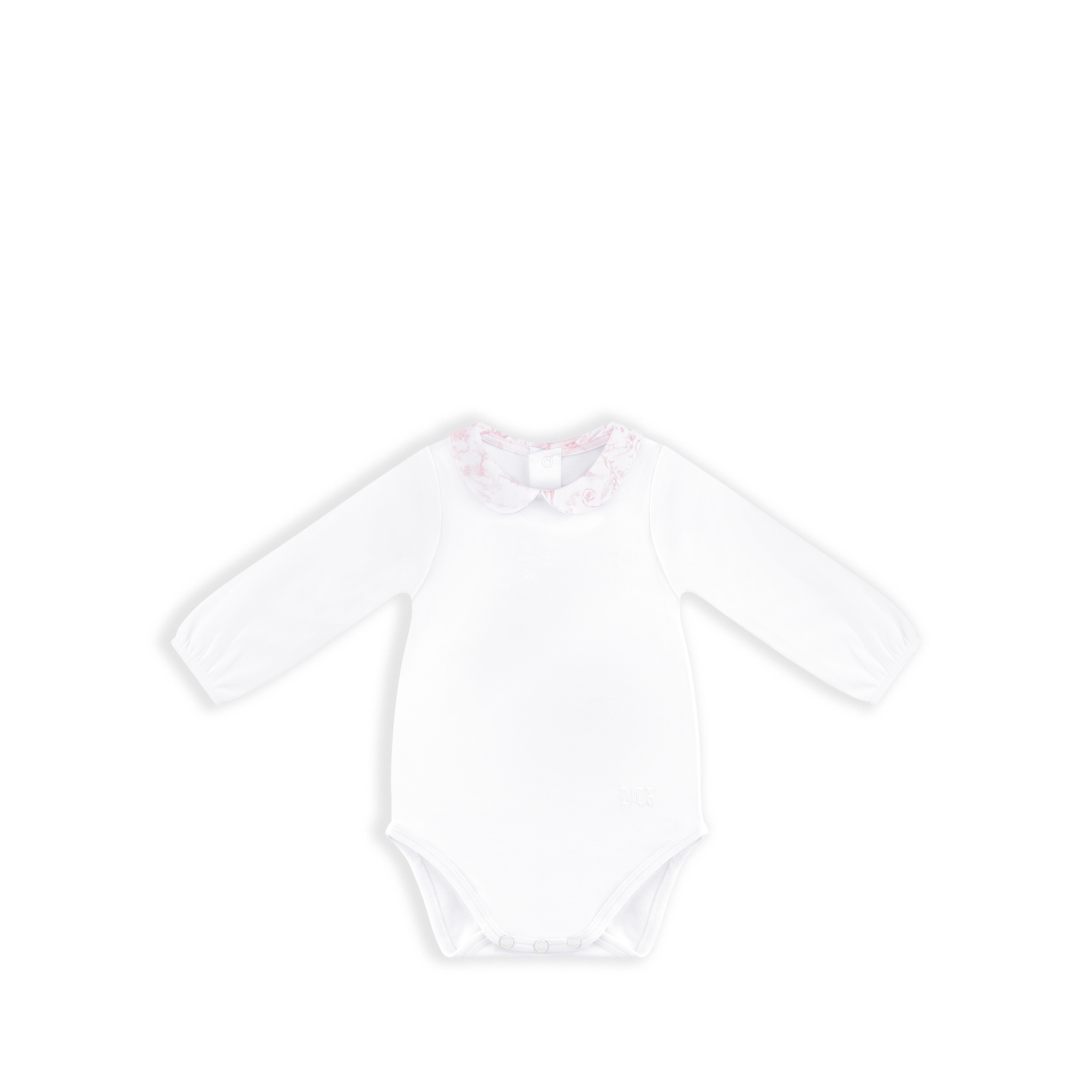 新生儿礼品套装 白色棉质双面布和缎面面料搭配淡粉色茹伊印花 E02