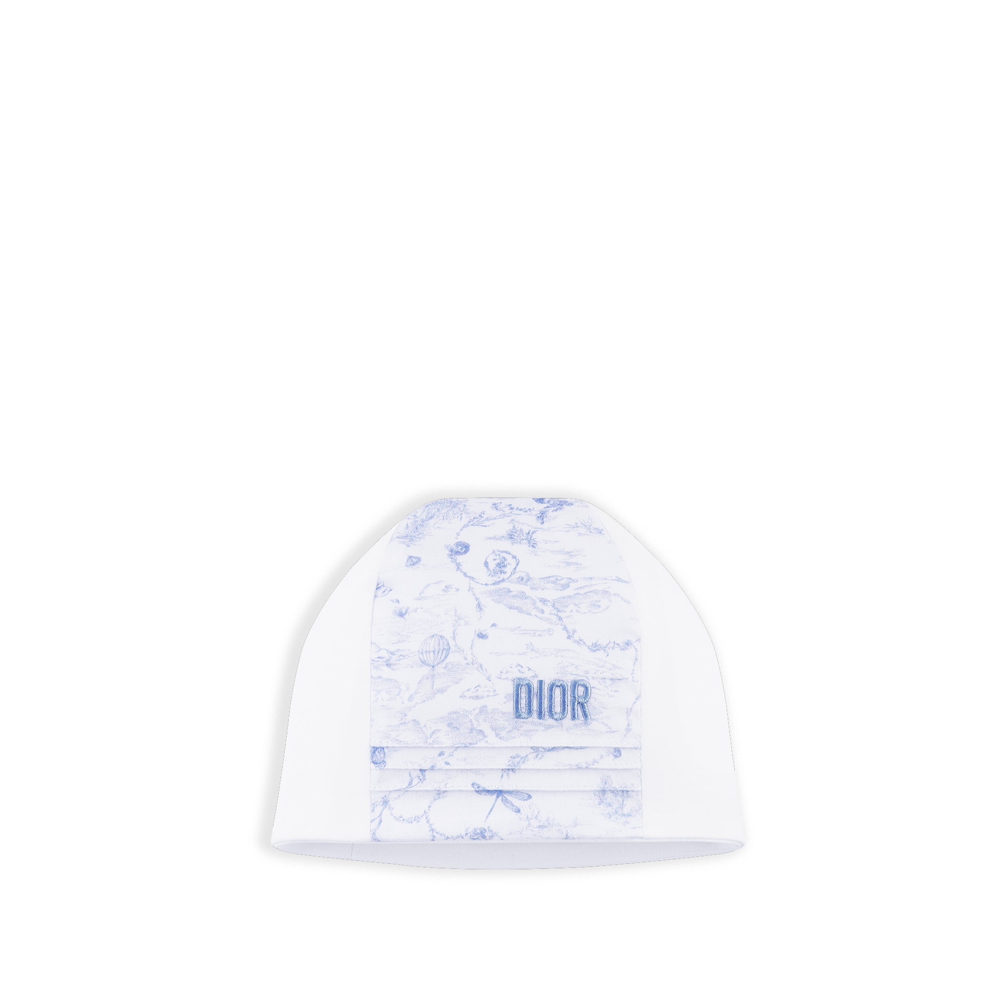 新生儿礼品套装 白色棉质双面布和缎面面料搭配淡蓝色茹伊印花 E03