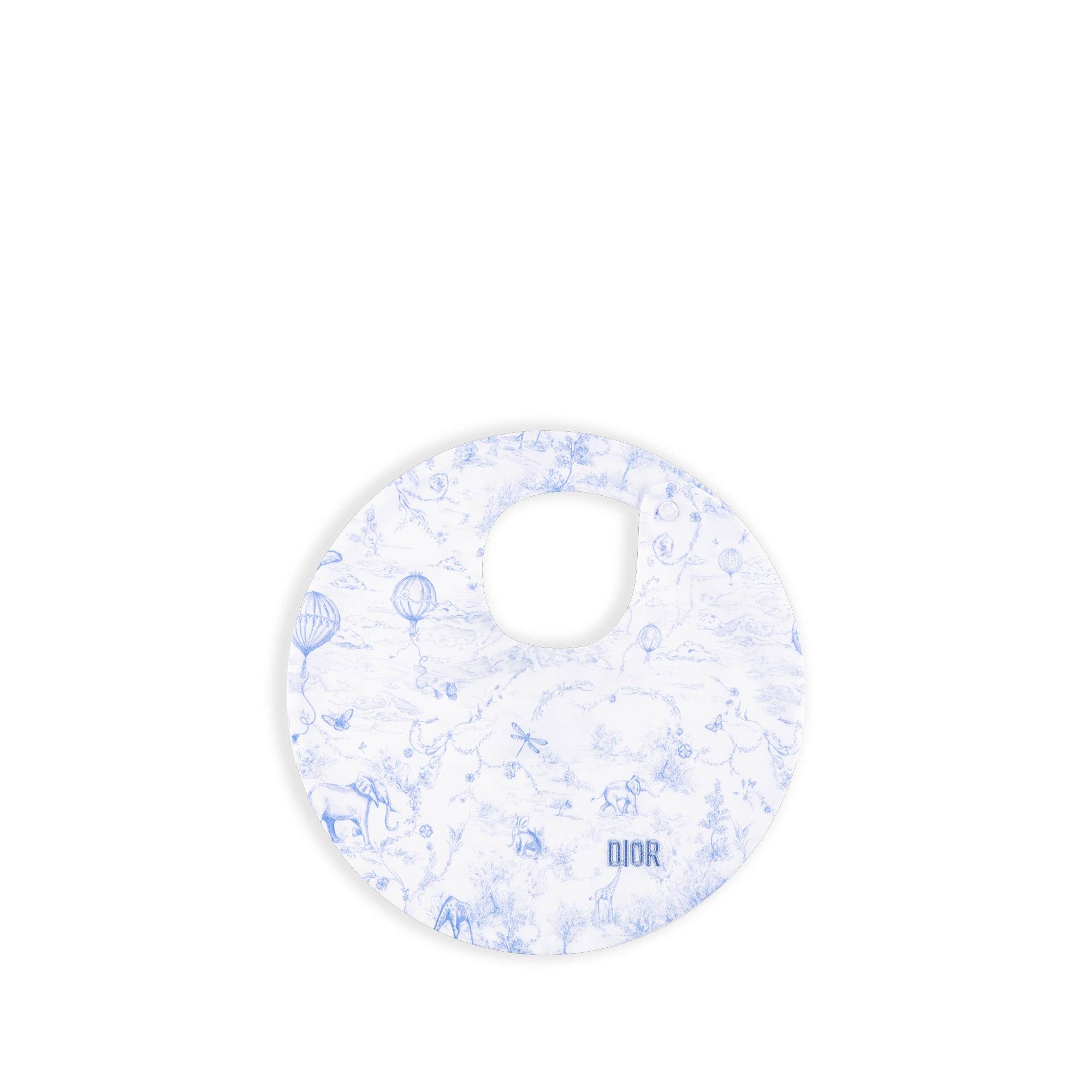 新生儿礼品套装 白色棉质双面布和缎面面料搭配淡蓝色茹伊印花 E04