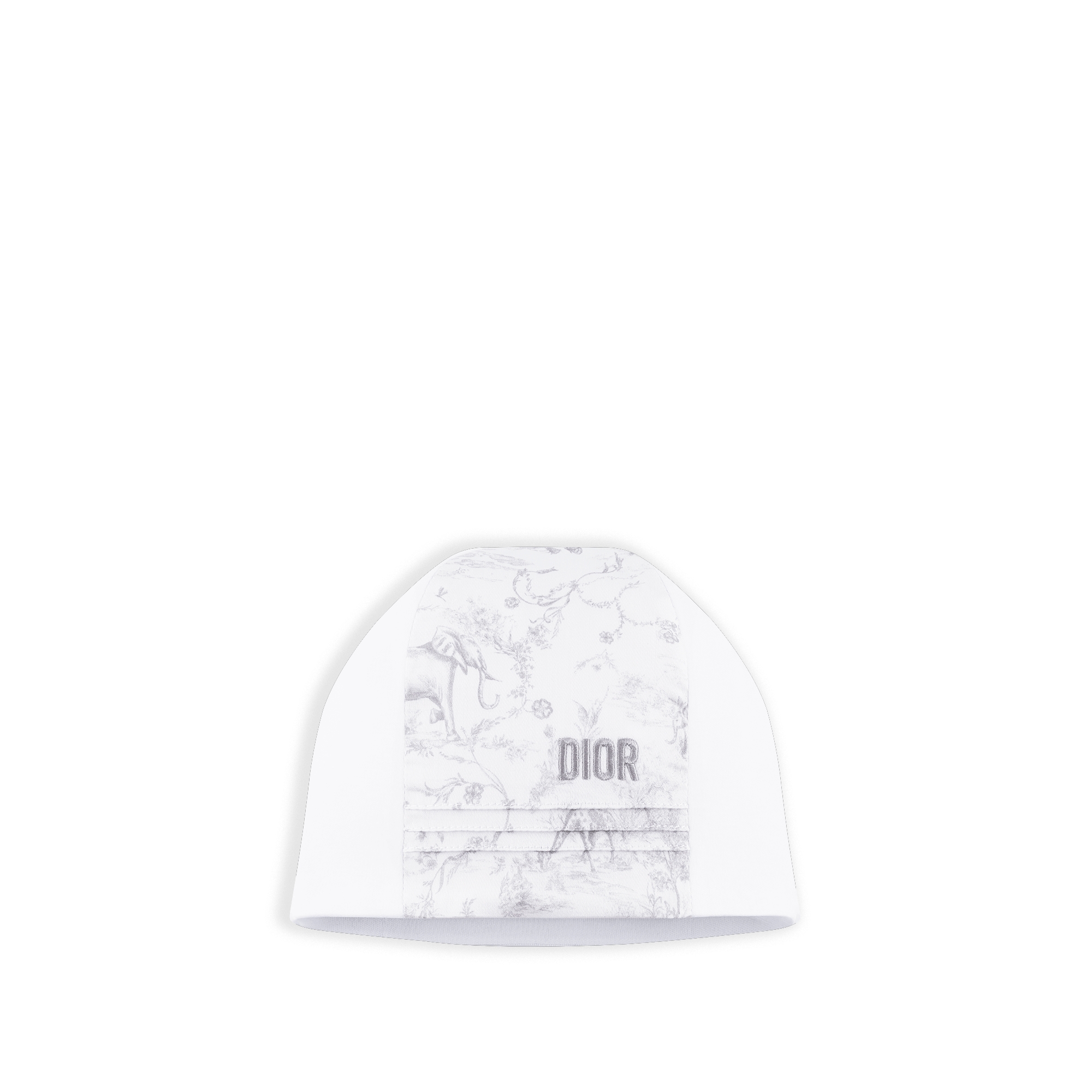 新生儿礼品套装 白色棉质双面布和缎面面料搭配灰色茹伊印花 E03