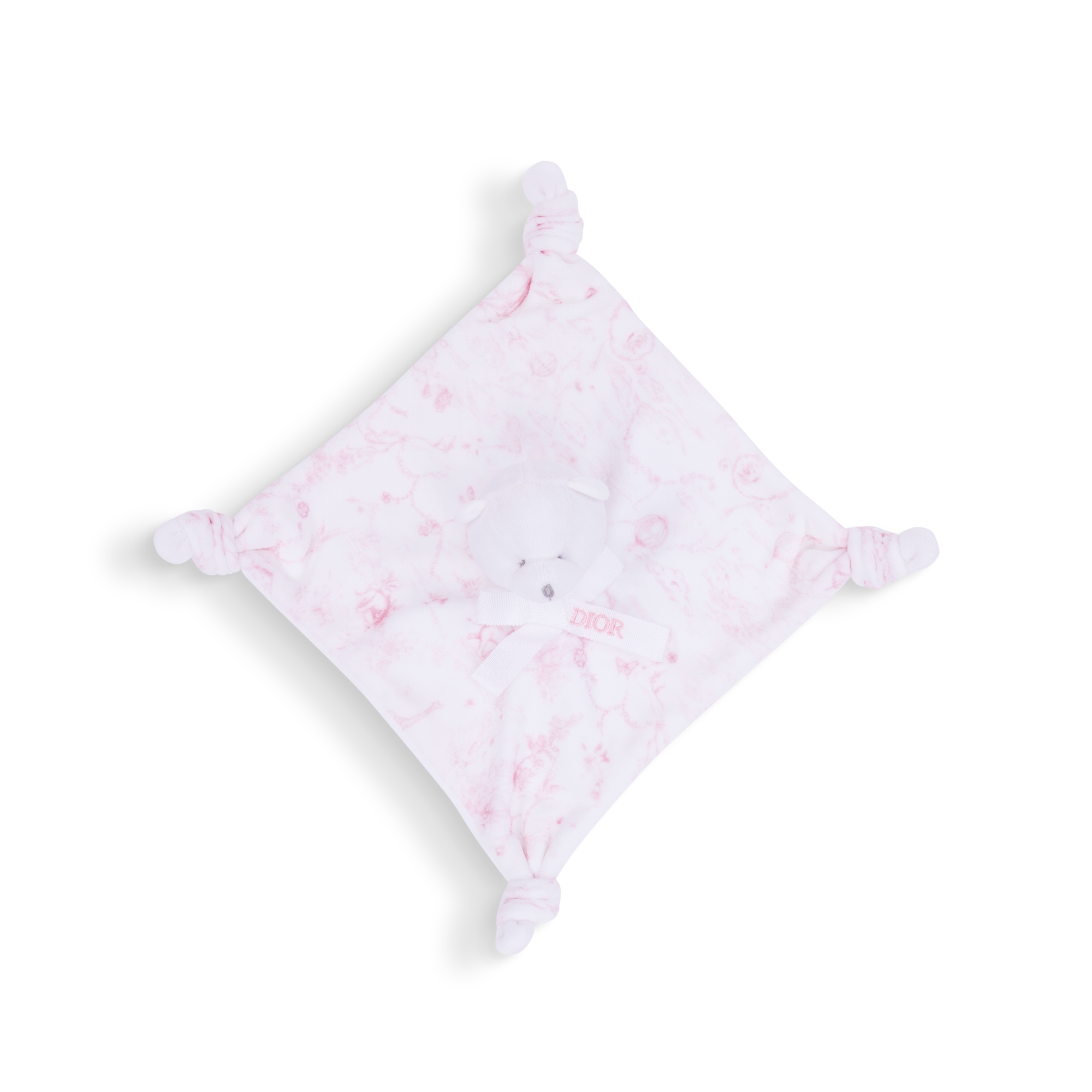 新生儿礼品套装 白色棉质混纺面料、双面布和天鹅绒搭配淡粉色茹伊印花 E06