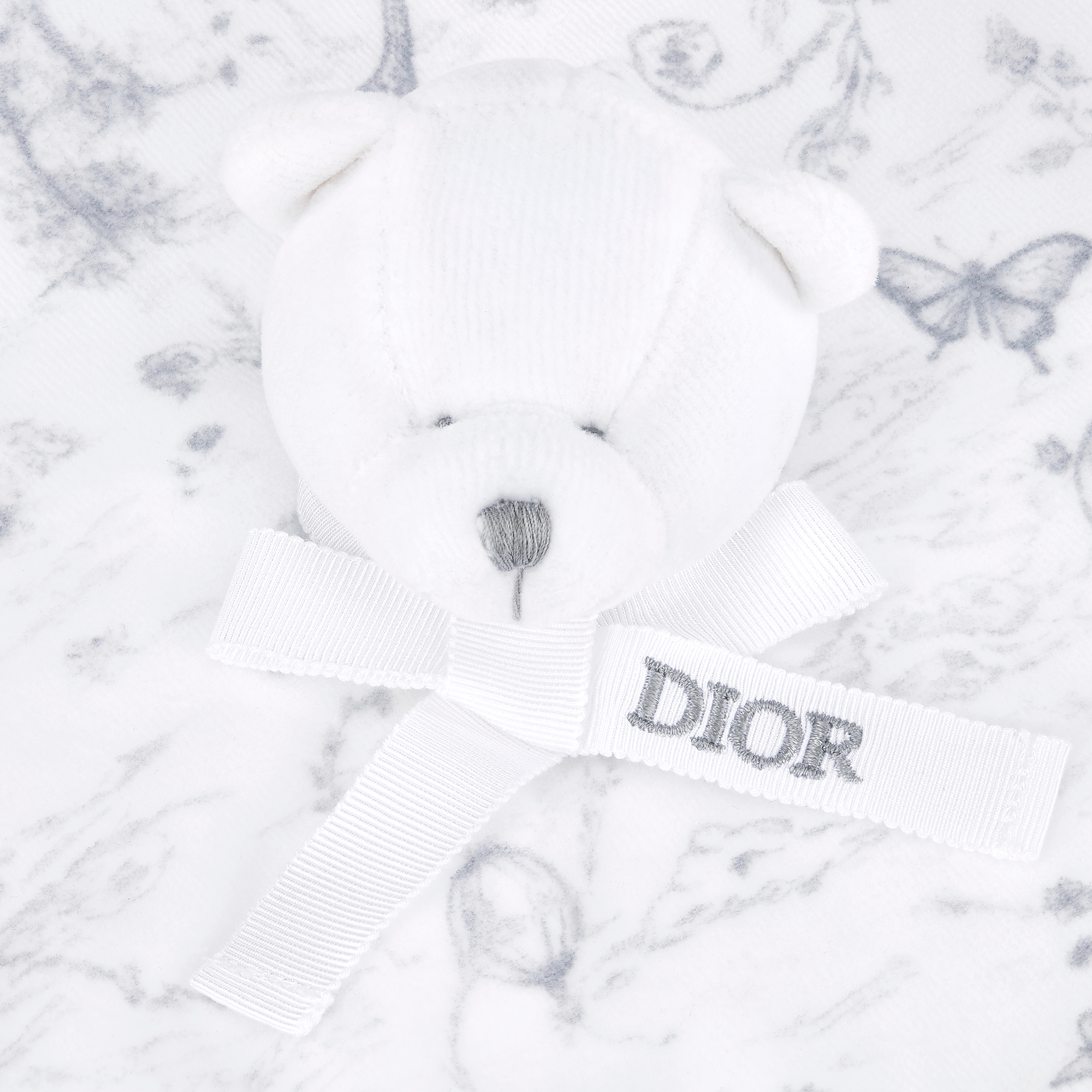 新生儿礼品套装 白色棉质混纺面料、双面布和天鹅绒搭配灰色茹伊印花 E09