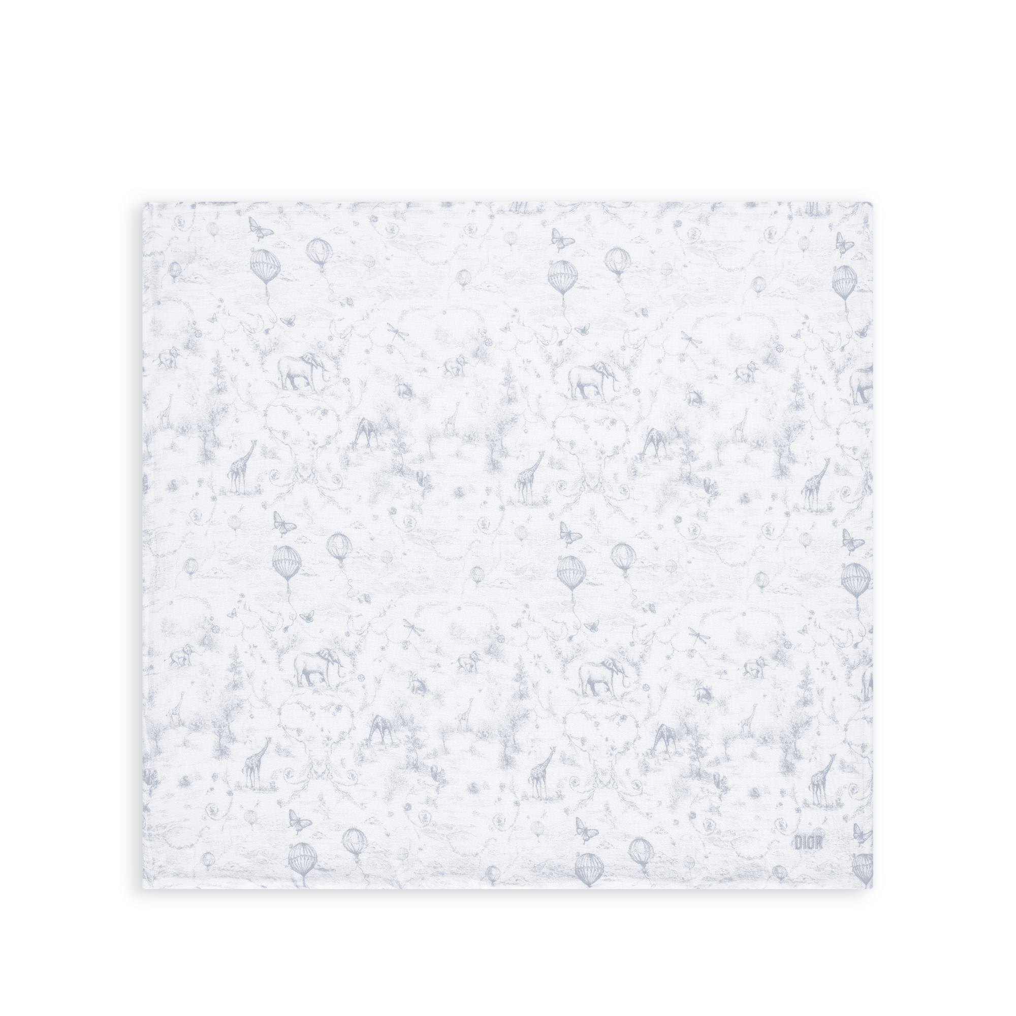 新生儿礼品套装 白色棉质混纺面料、双面布和天鹅绒搭配灰色茹伊印花 E12