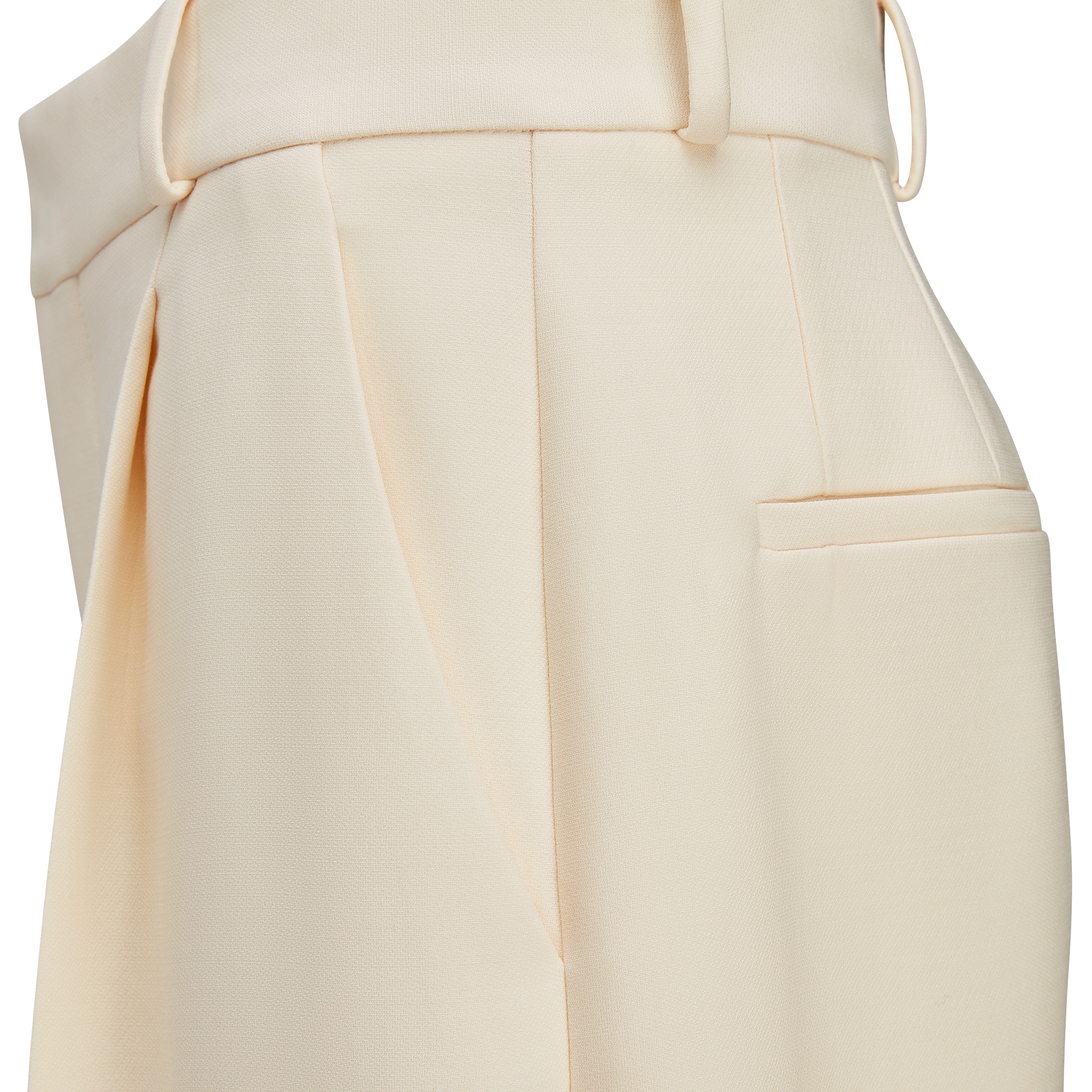 喇叭裤 米白色绵羊毛混纺面料 E09