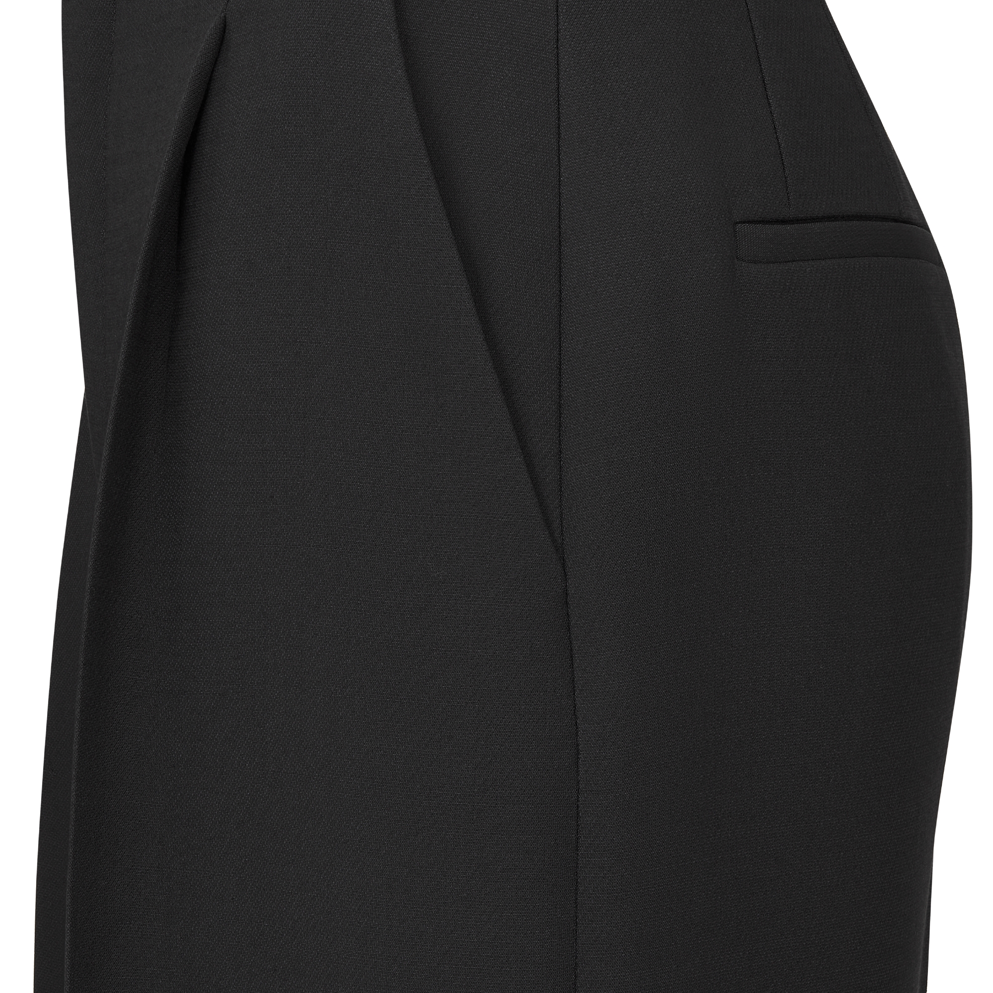 喇叭裤 黑色绵羊毛和桑蚕丝混纺面料 E09