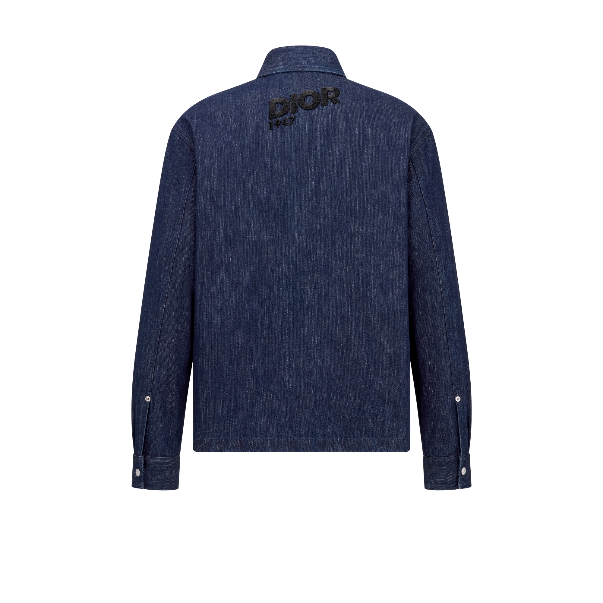 拉链外套衬衫 蓝色棉质牛仔面料 Dior Mountain 刺绣 E08
