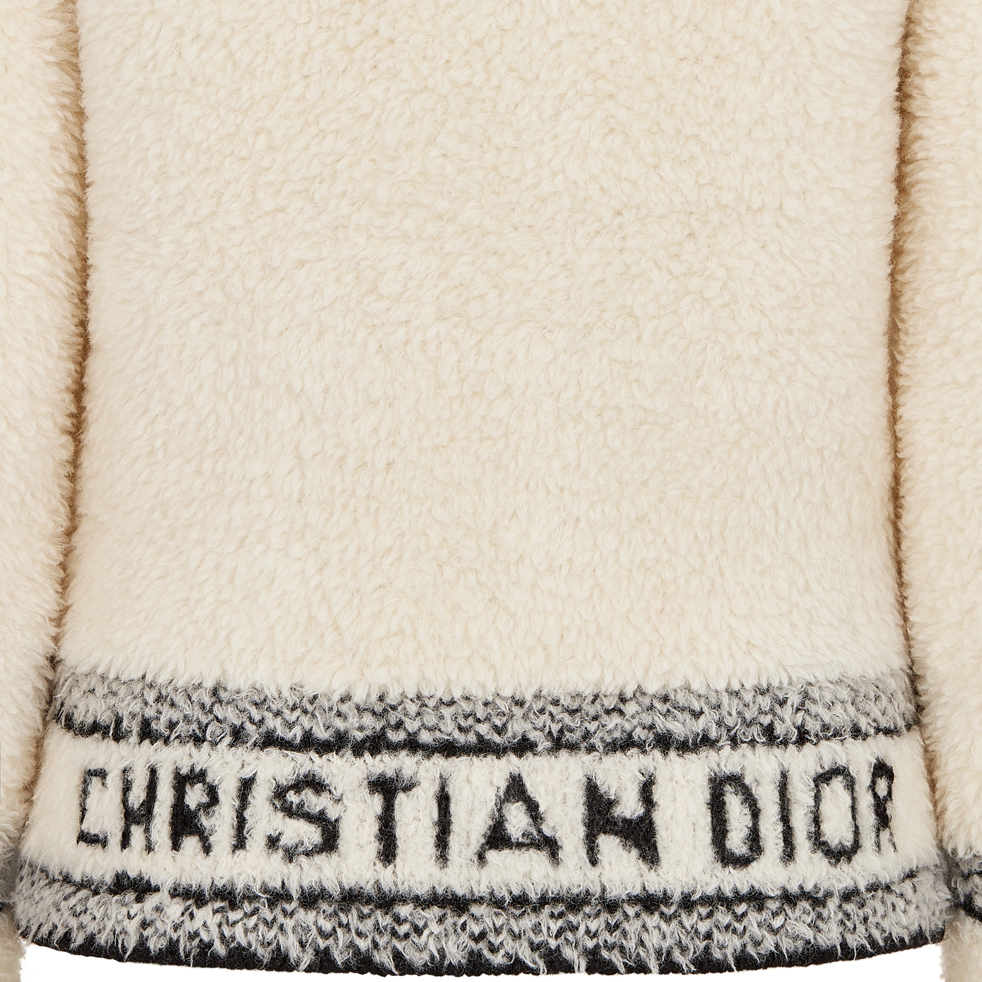 Caro 外套 米白色绵羊毛混纺起绒针织面料 E09