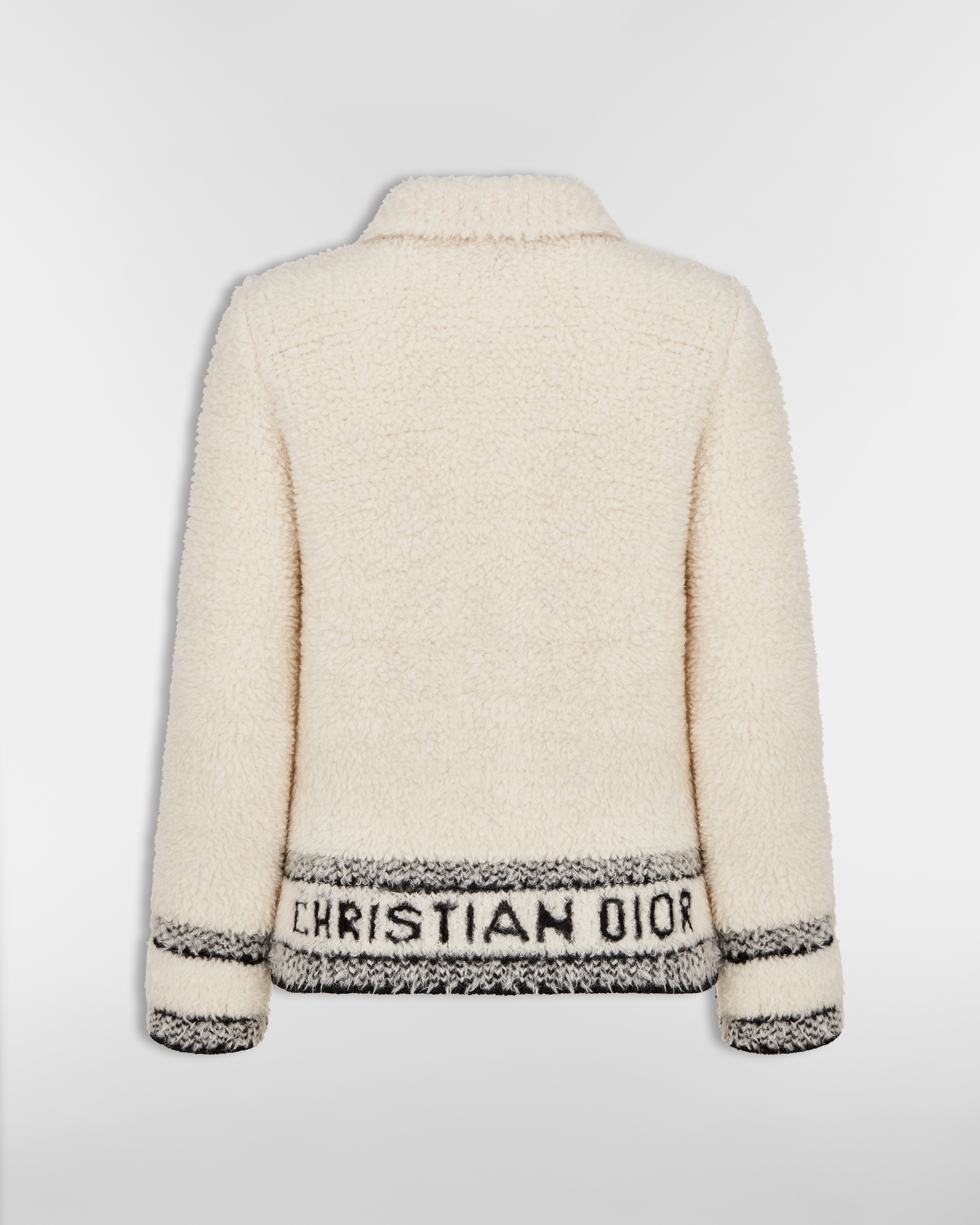 Caro 外套 米白色绵羊毛混纺起绒针织面料 E08