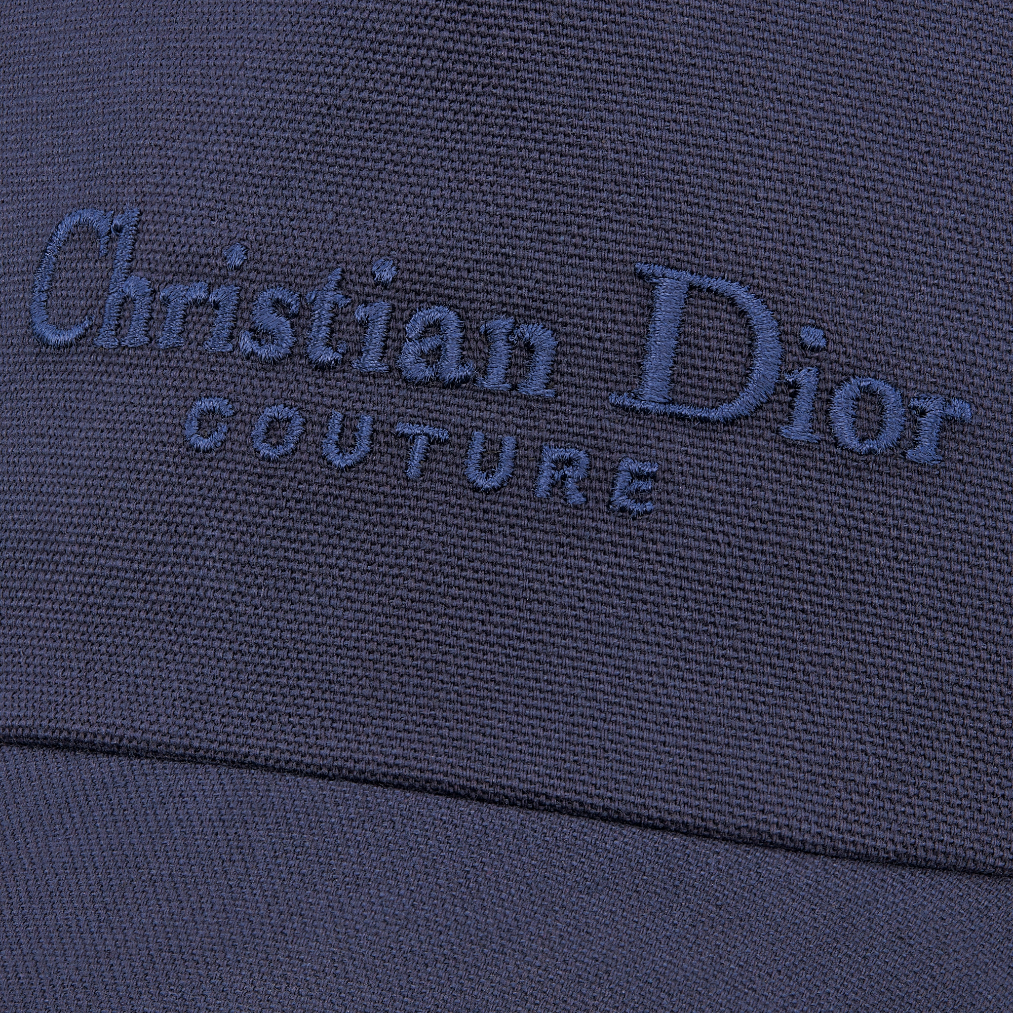 棒球帽 海军蓝色棉质帆布 Christian Dior Couture 刺绣 E09