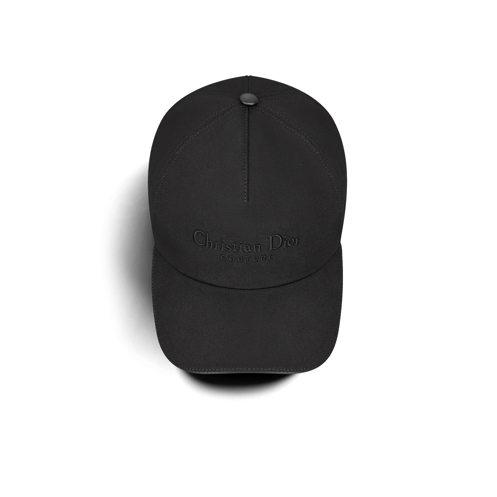 棒球帽 黑色棉质帆布 Christian Dior Couture 刺绣 E06