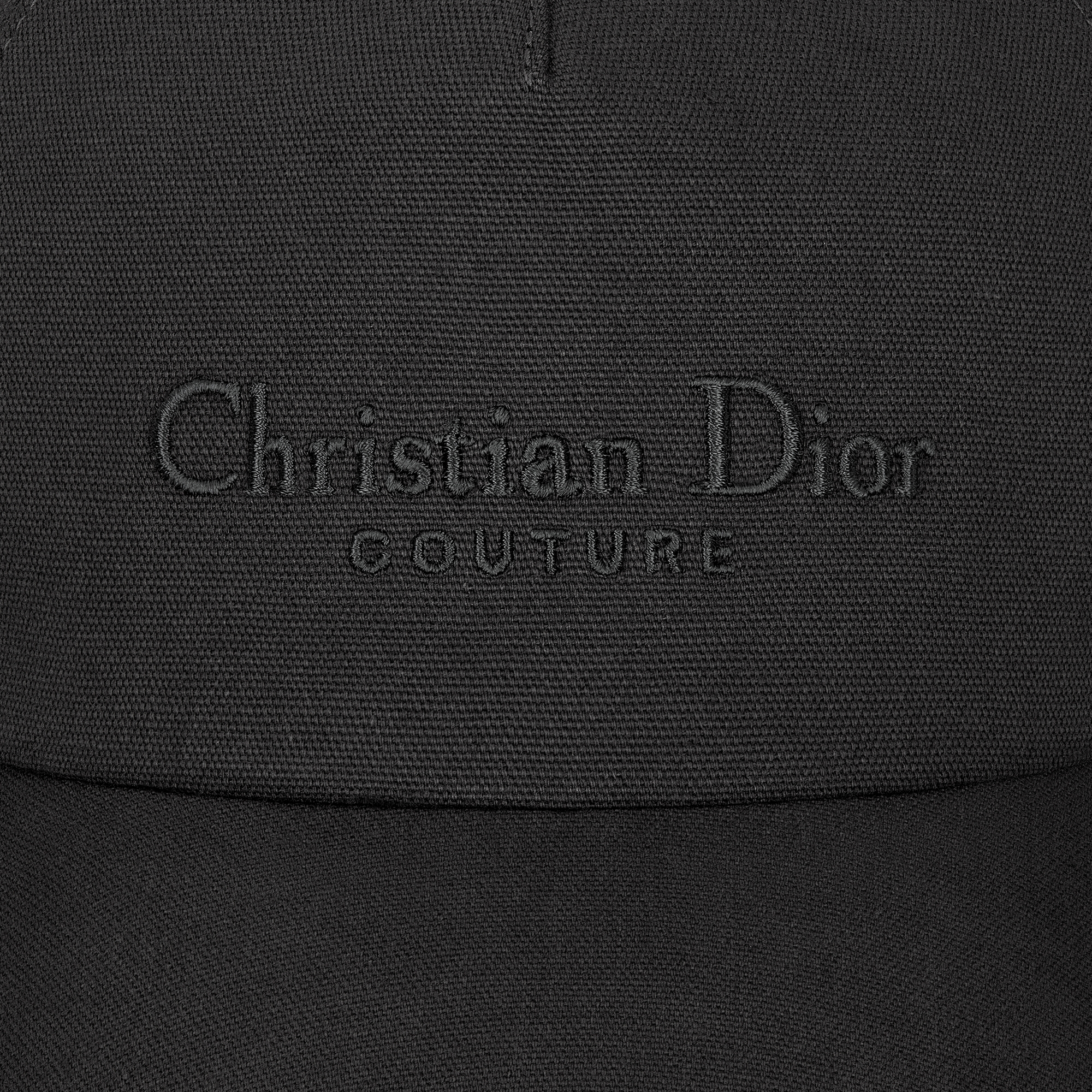 棒球帽 黑色棉质帆布 Christian Dior Couture 刺绣 E09