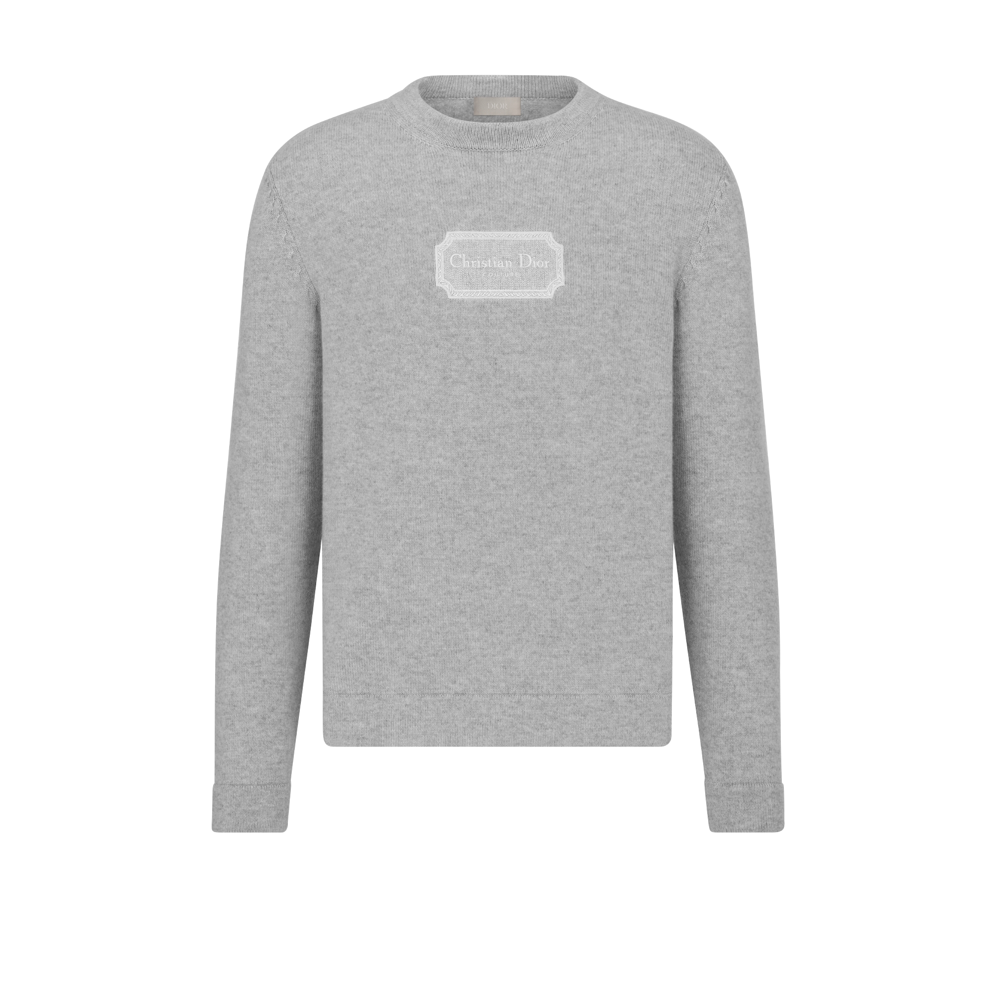 针织衫 灰色山羊绒平纹针织面料 Christian Dior Couture 标志 E01