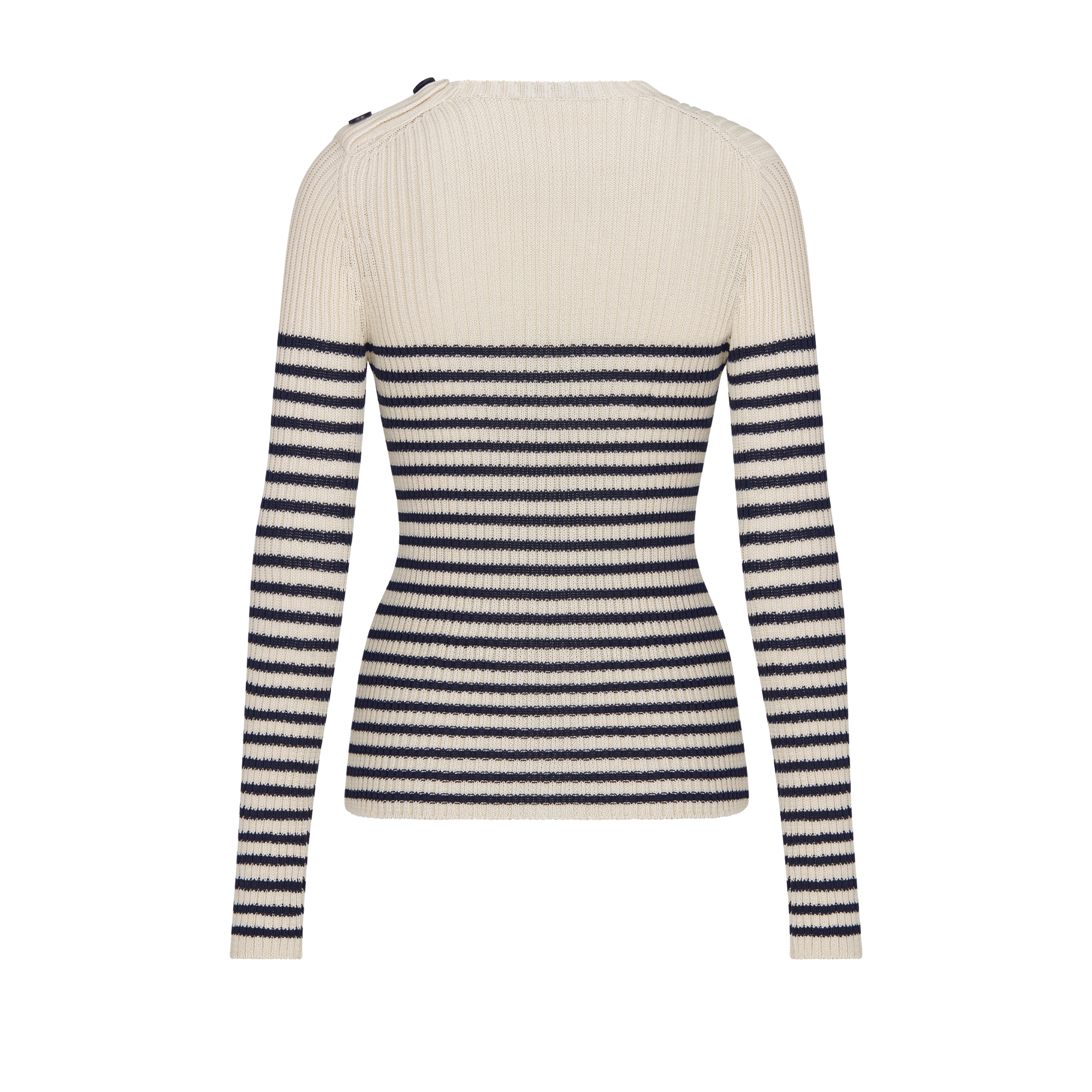Dioriviera 针织衫 米白色和海军蓝色棉质针织面料搭配标志 E08