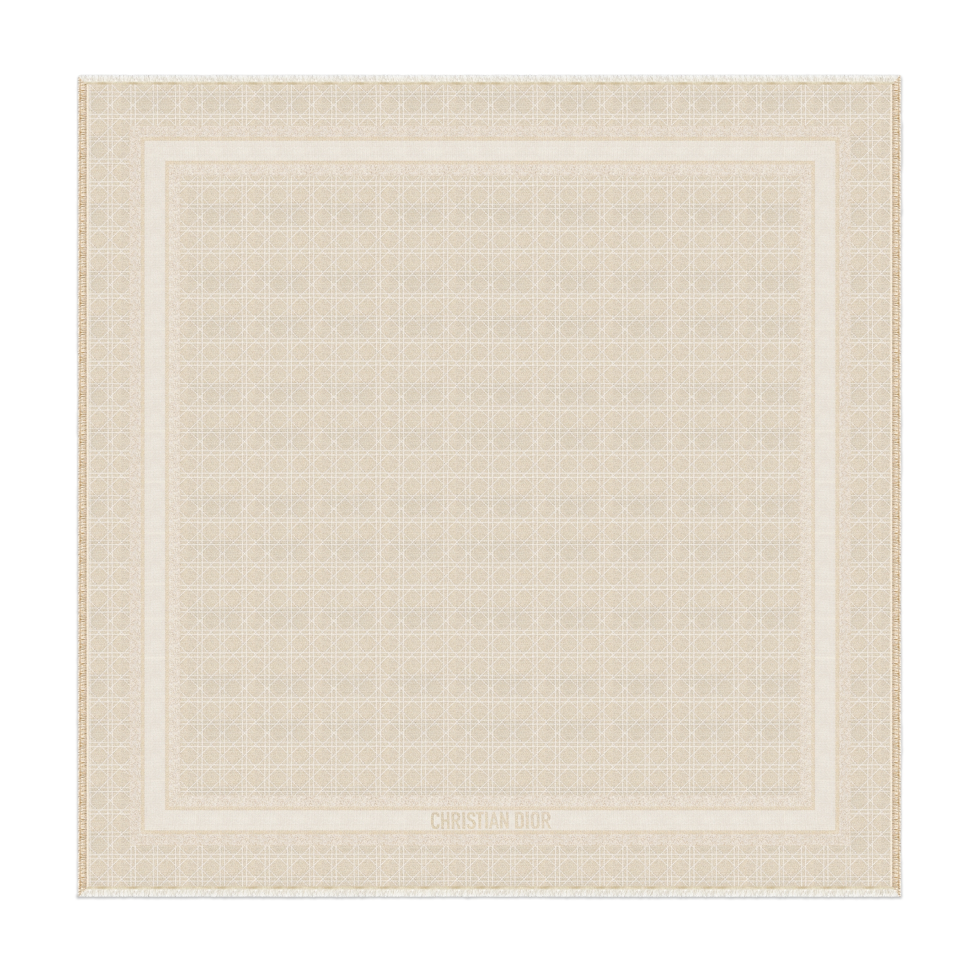 Dior Cannage 披肩 金色调桑蚕丝混纺面料金属光泽线 E01