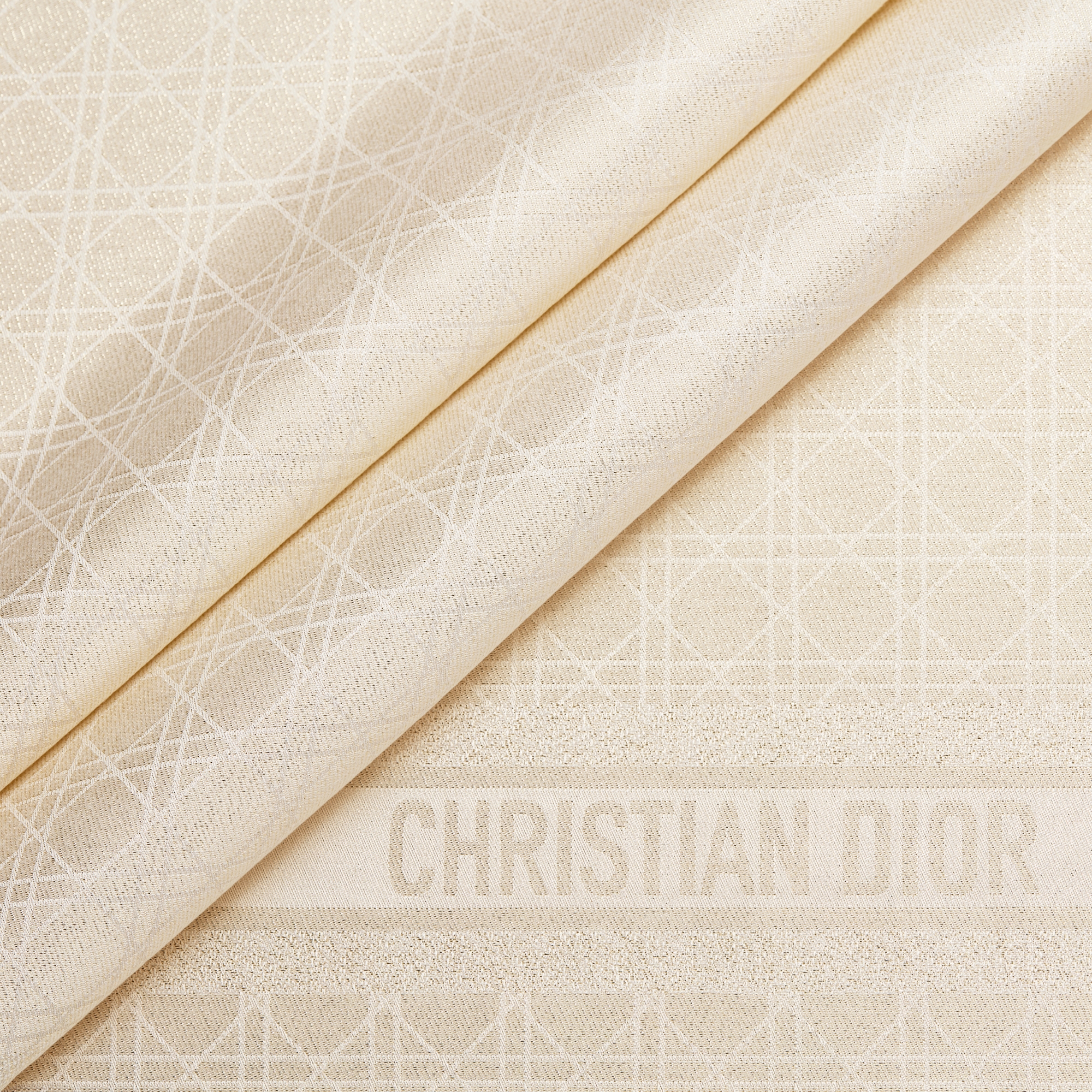 Dior Cannage 披肩 金色调桑蚕丝混纺面料金属光泽线 E09