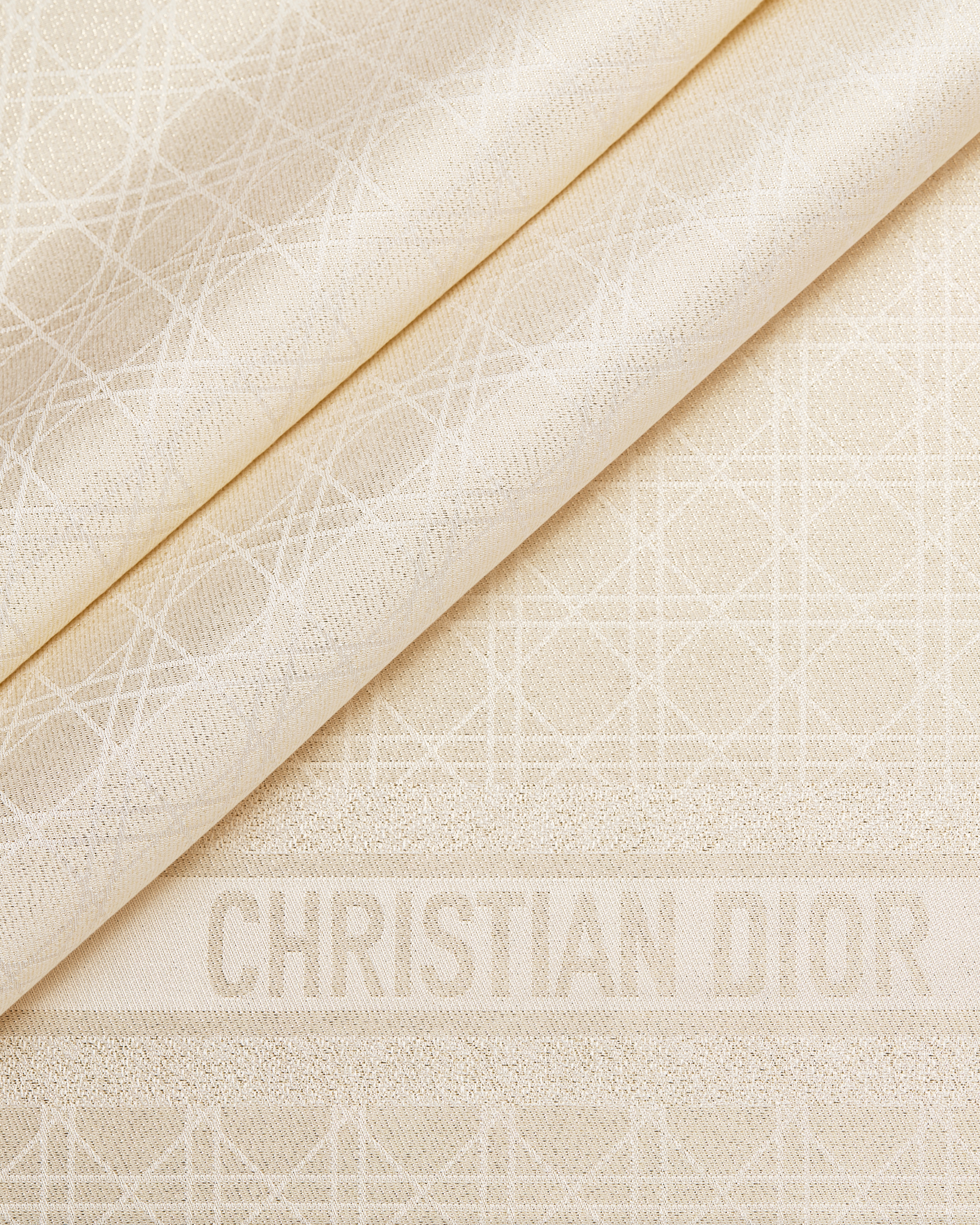 Dior Cannage 披肩 金色调桑蚕丝混纺面料金属光泽线 E09