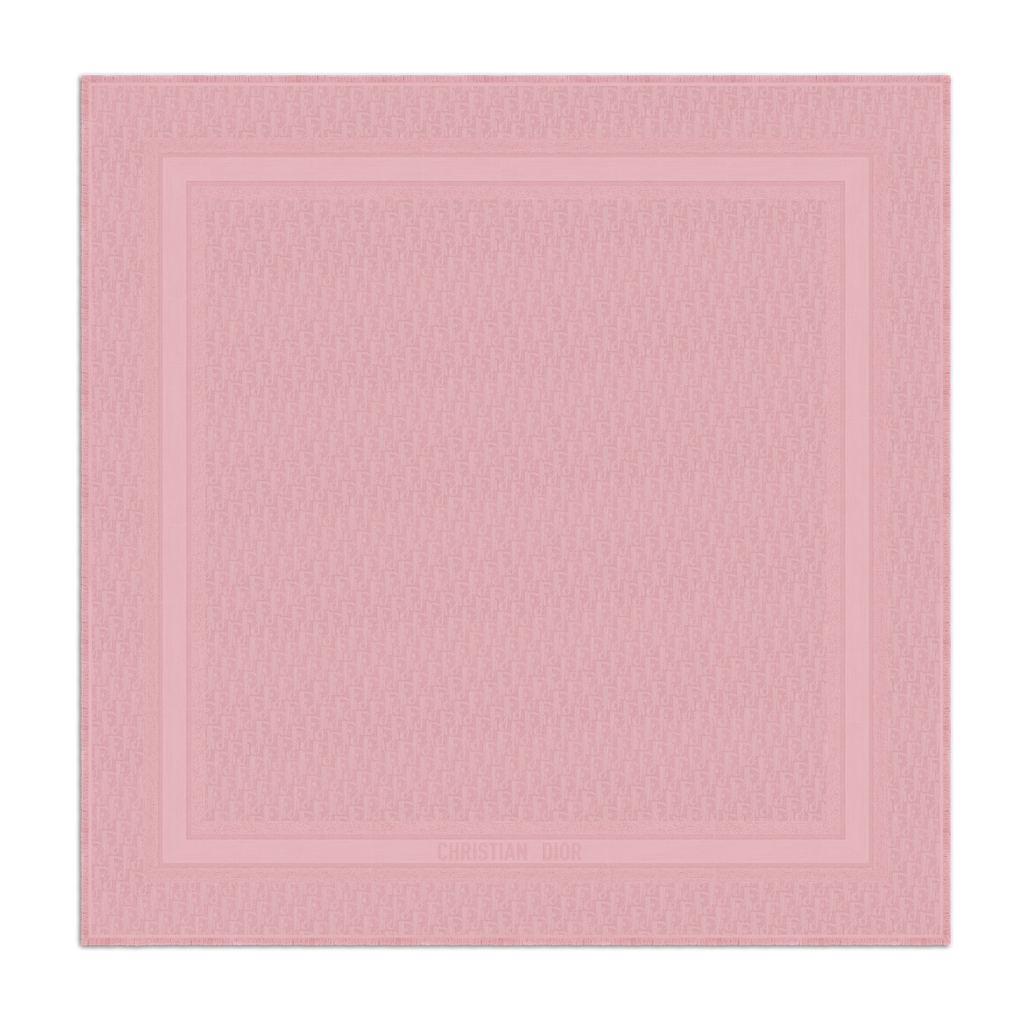 Dior 印花披肩 粉色绵羊毛混纺面料 Oblique 印花 E01