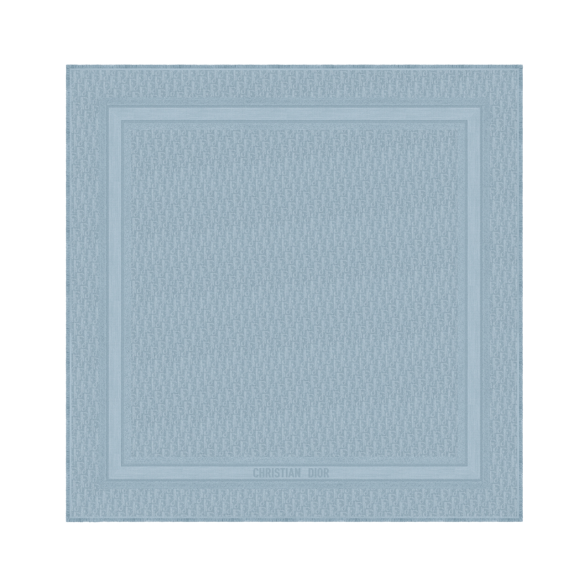  天际蓝绵羊毛混纺面料 Oblique 印花