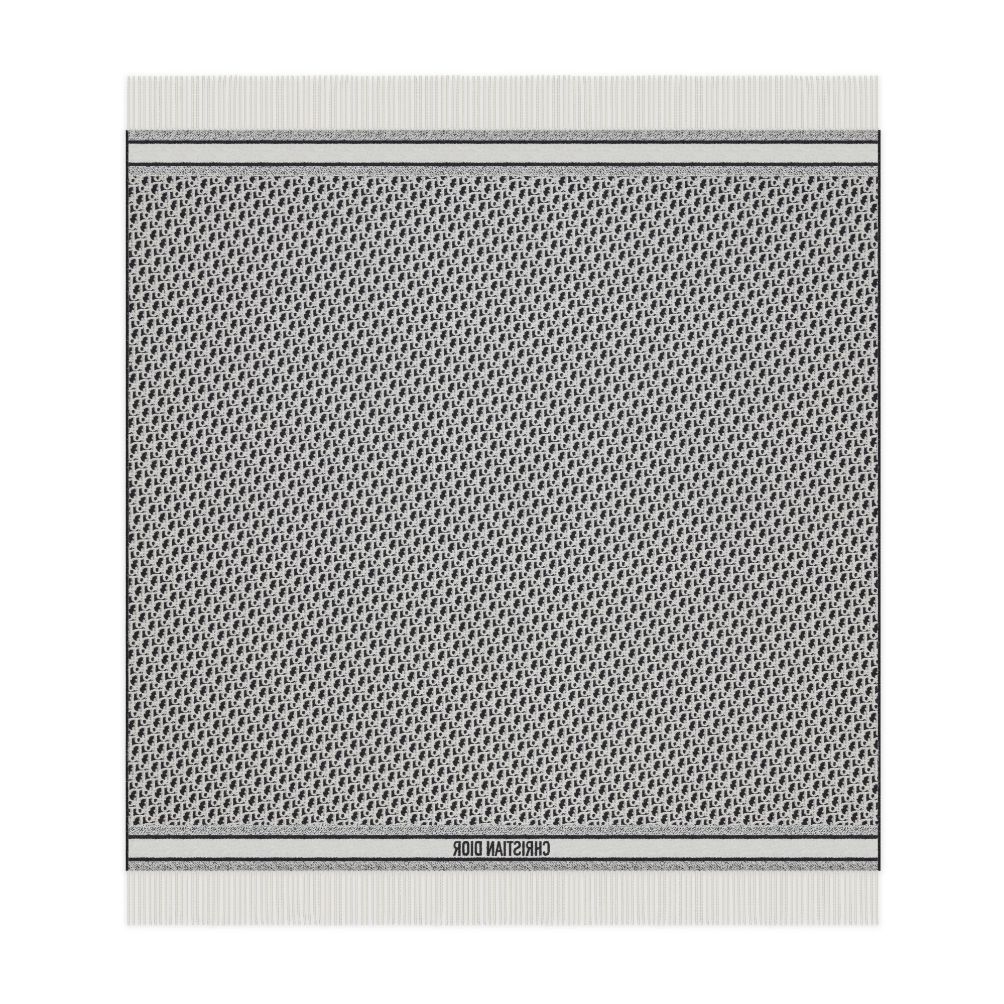 Dior 印花织毯 海军蓝色山羊绒面料 Oblique 印花 E08