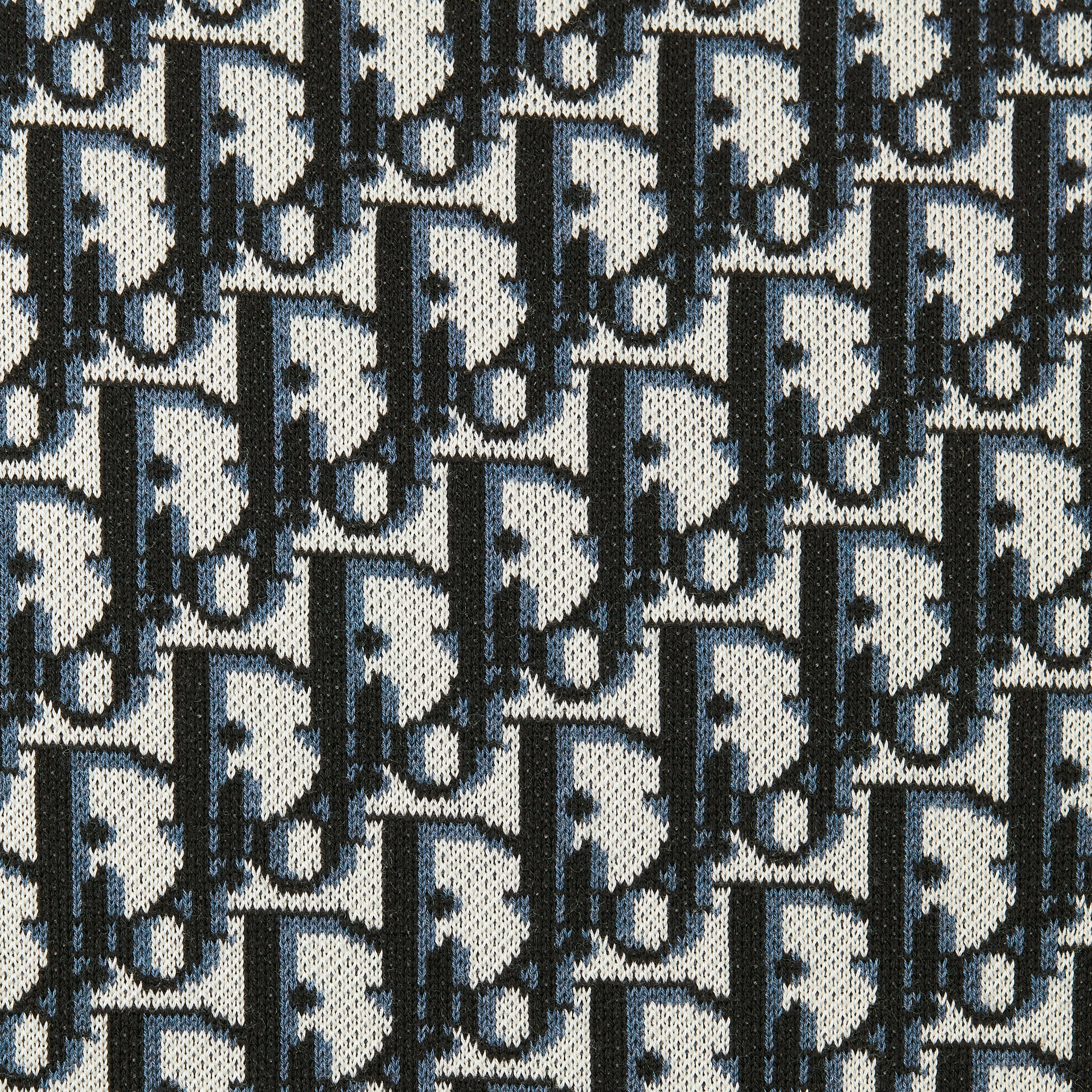 Polo 衫 米色、蓝色和黑色棉质面料 Oblique 印花 E09