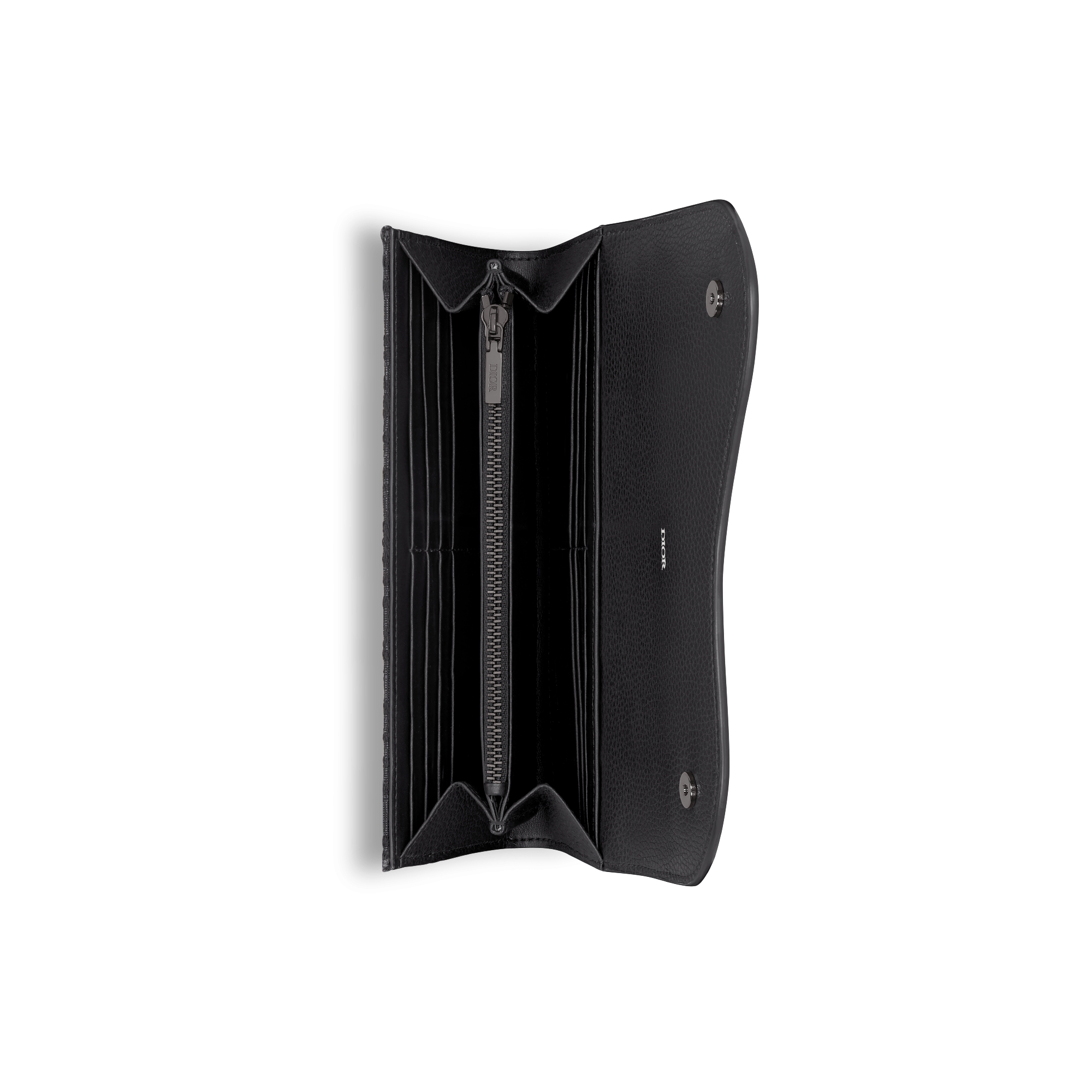 马鞍长款钱包 黑色粒面牛皮革 E06