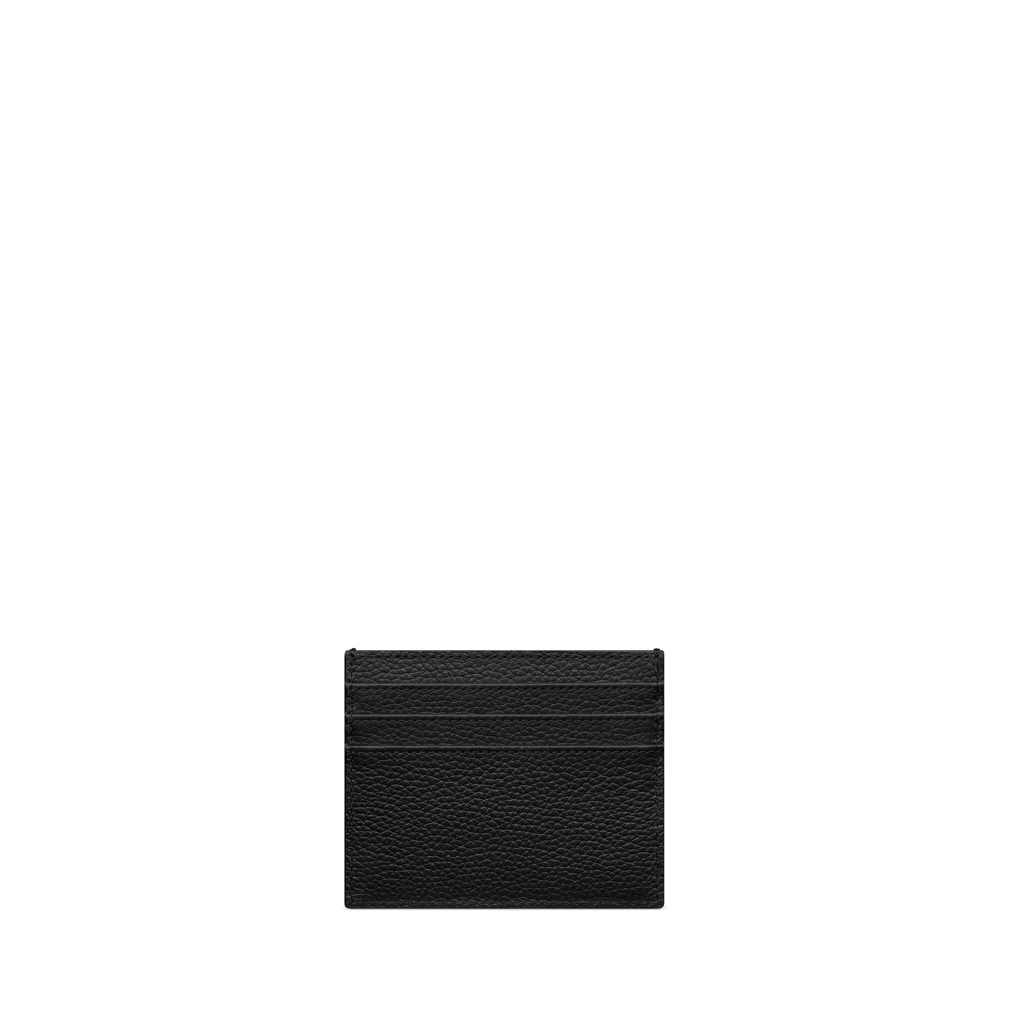 马鞍卡夹 黑色粒面牛皮革和银色调金属光泽 Oblique 印花面料细工镶嵌 E08