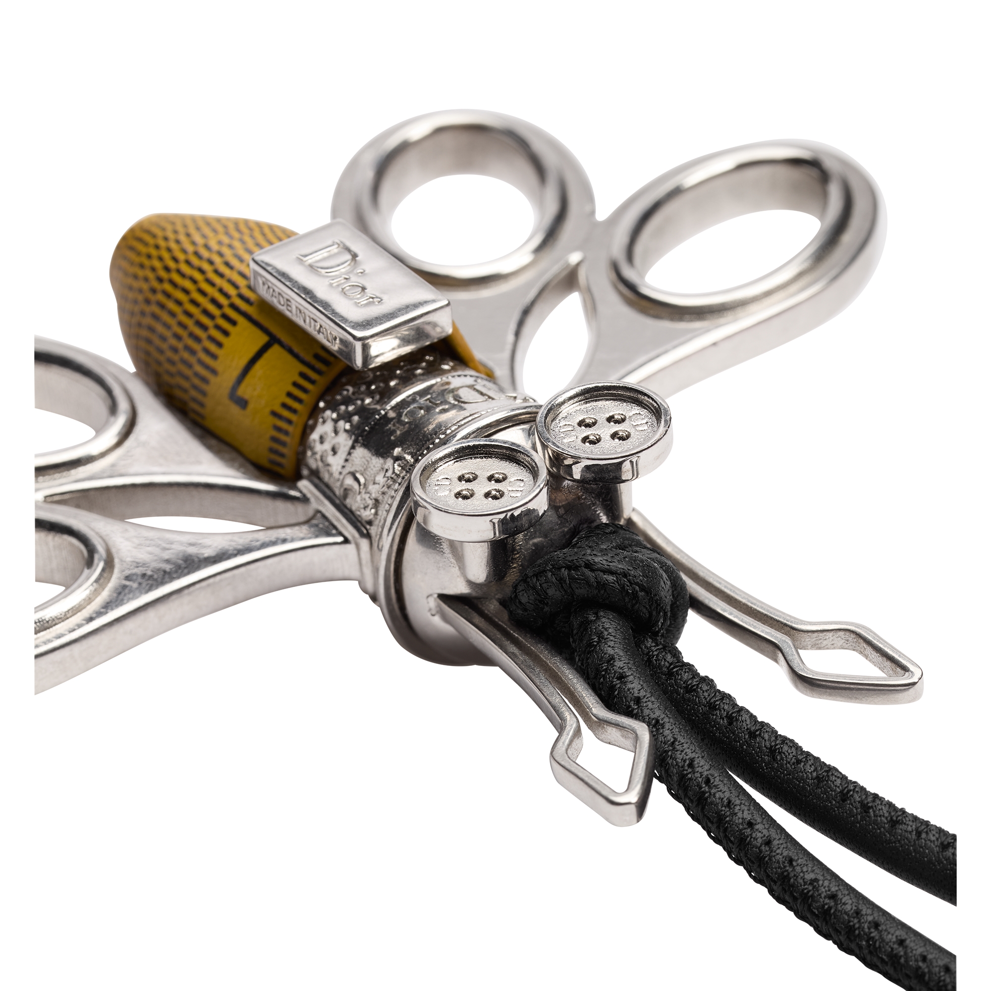 小蜜蜂手袋吊饰 黄色光滑牛皮革和复古银色饰面铜合金 E09