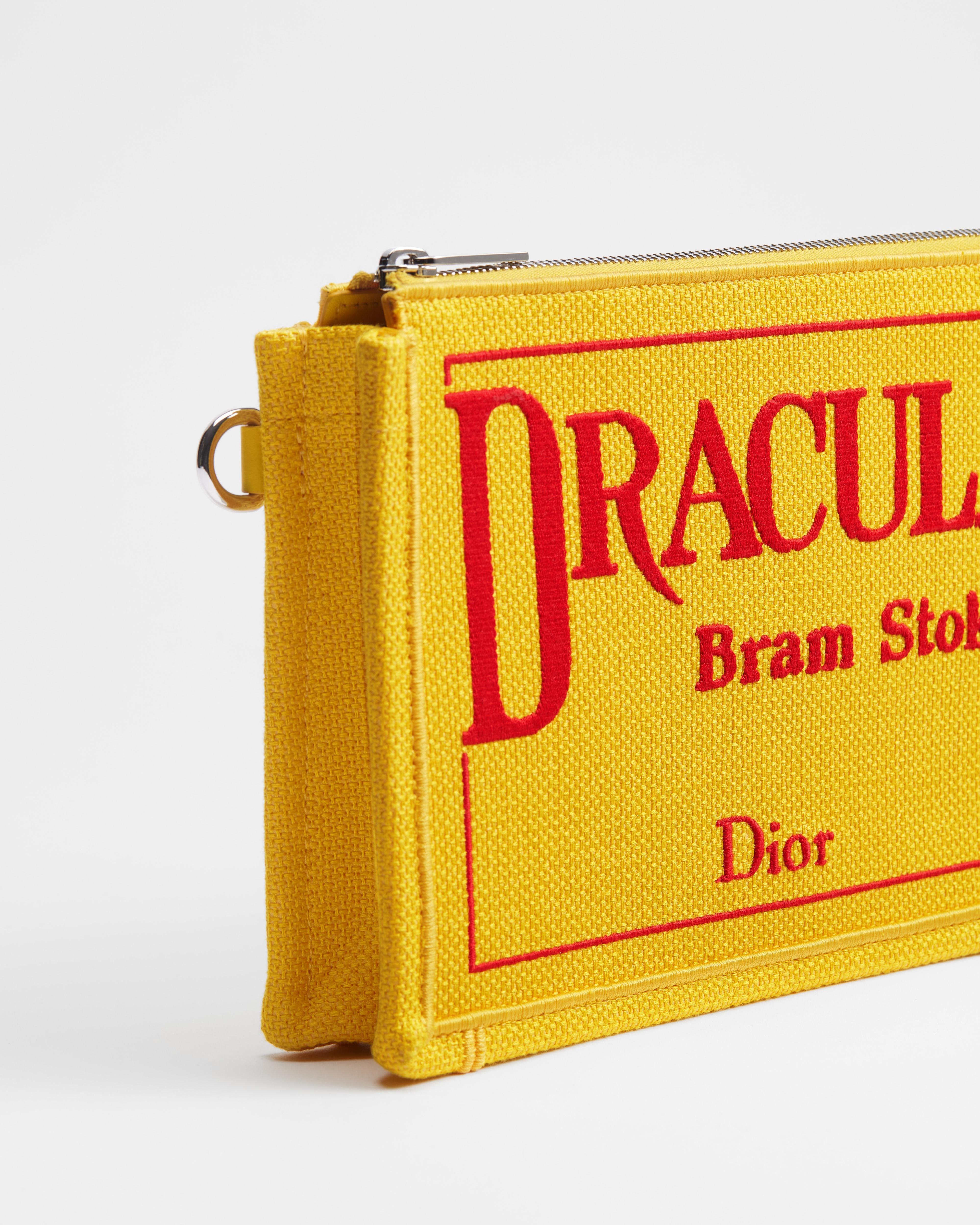 A5 三角形手拿包 黄色底色红色 Book Cover 刺绣 E09