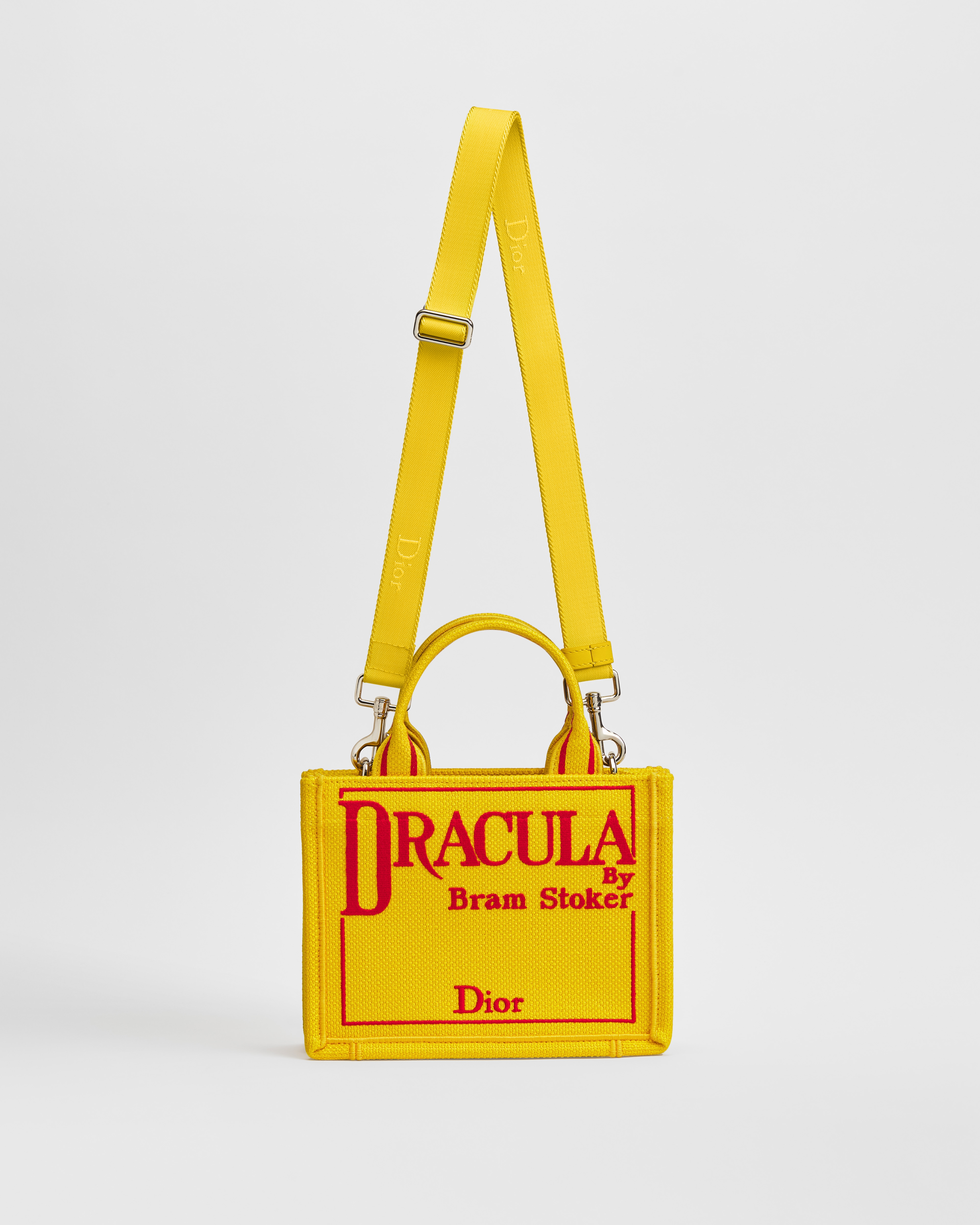 迷你 Book Tote 手袋（附肩带） 黄色底色红色 Book Cover 刺绣 （20 x 15.5 x 6 厘米） E07