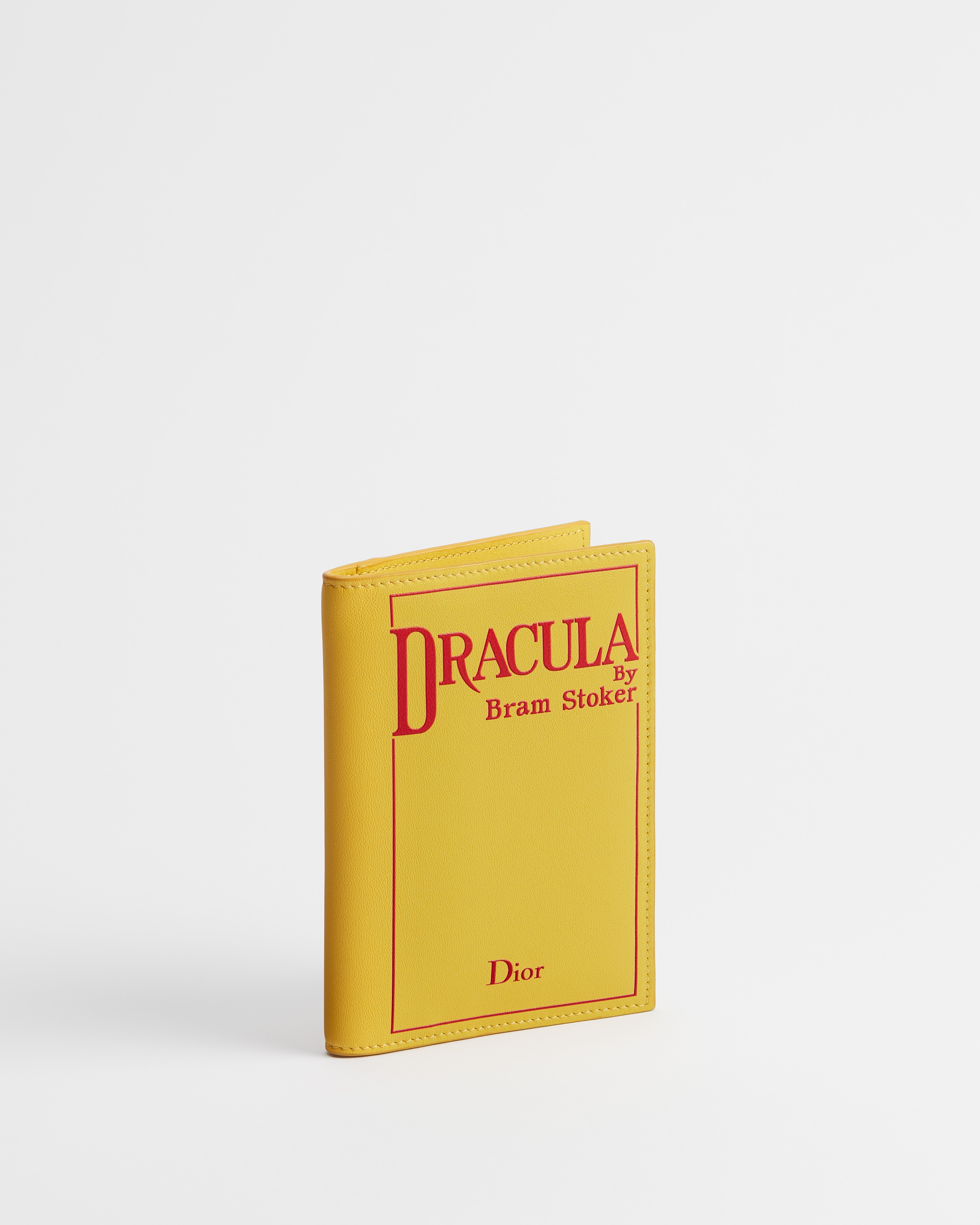 护照套 黄色牛皮革红色 Book Cover 压花图案 E03