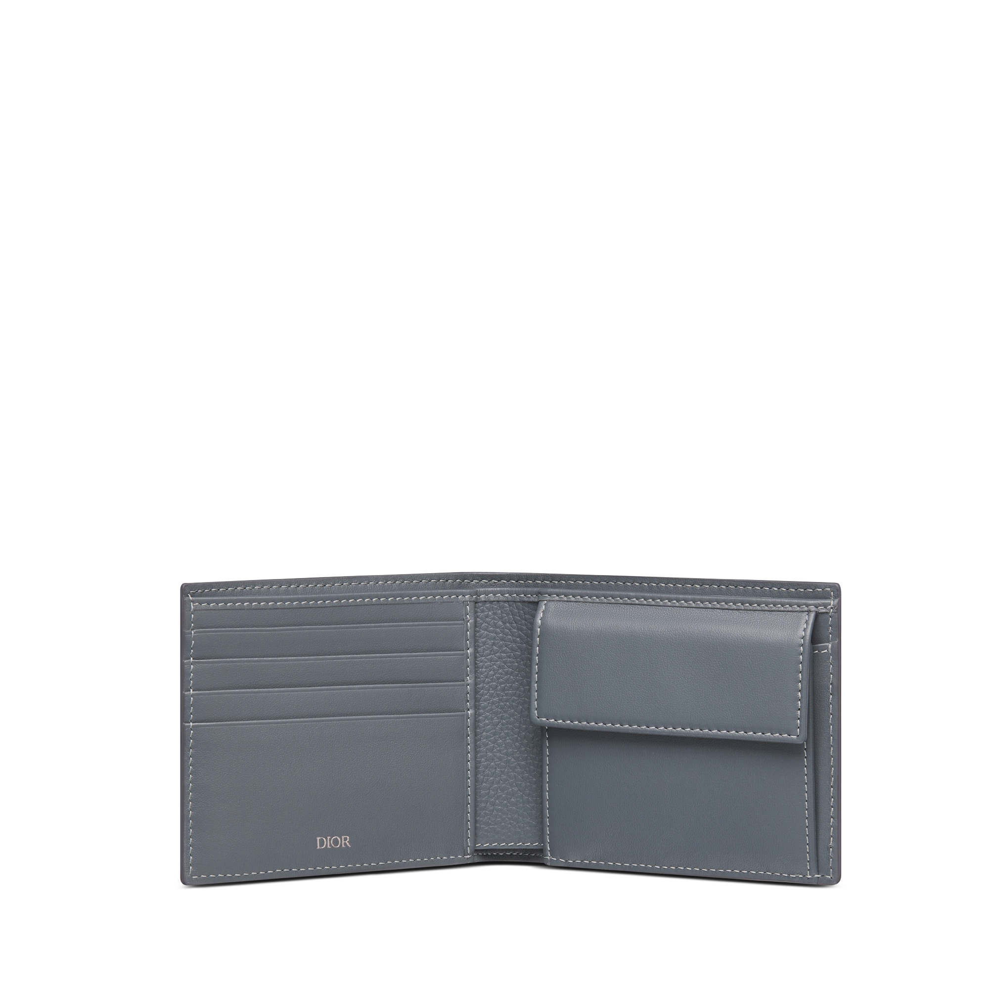 双折钱包 深灰色粒面牛皮革 CD Icon 标志 E07
