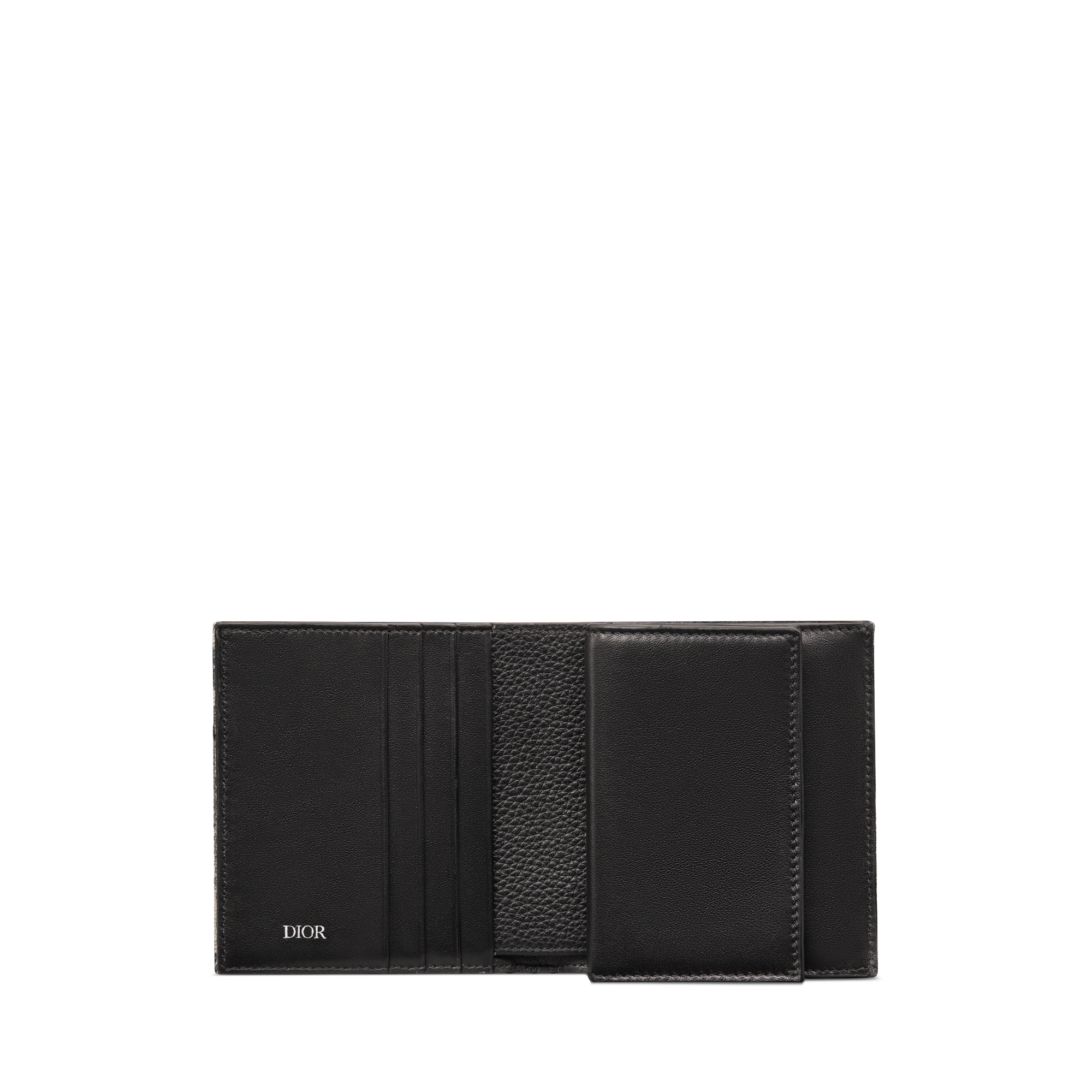 短款竖版钱包 黑色 Oblique 印花面料 E07