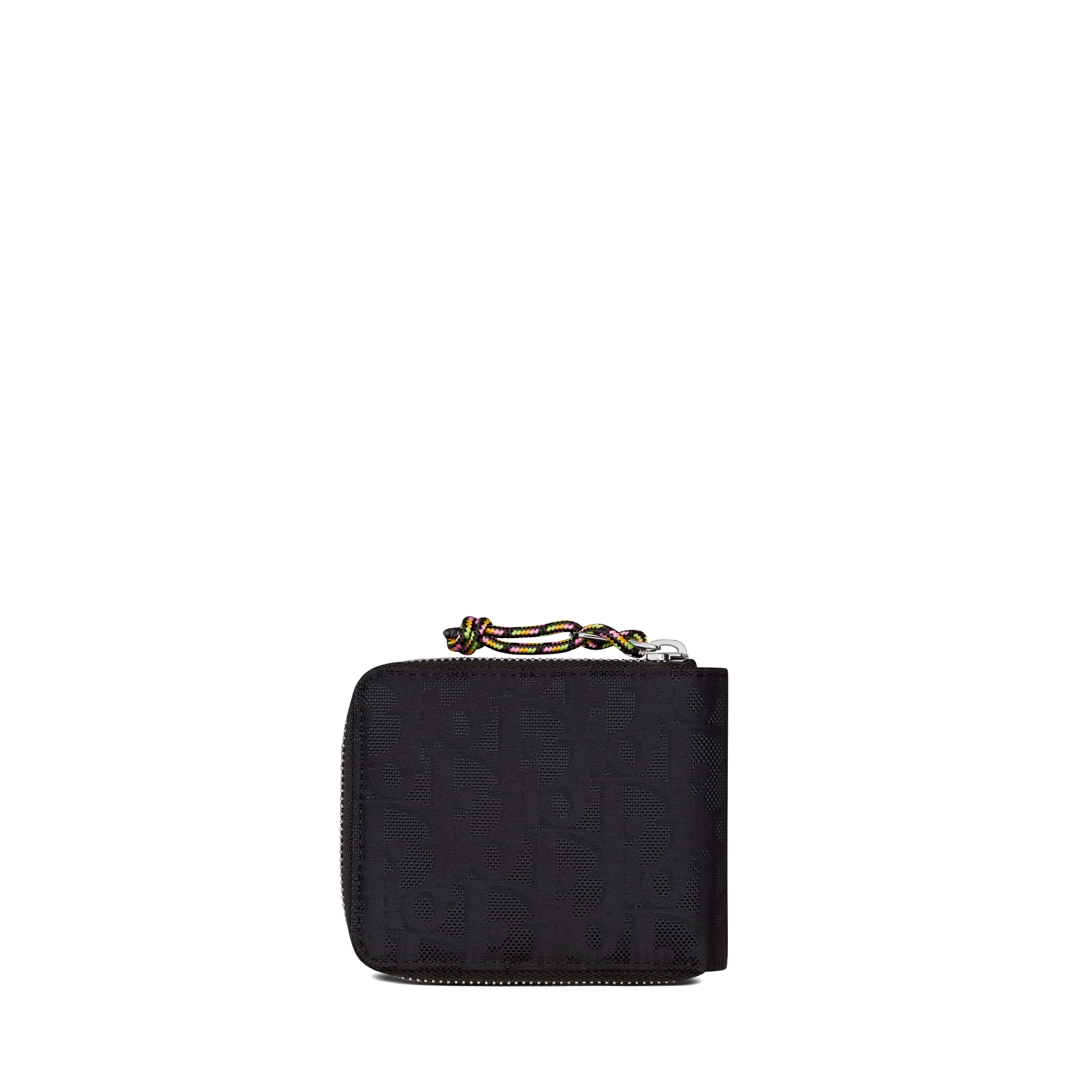 DIOR AND LEWIS HAMILTON 拉链式钱包 黑色 Oblique 印花锦纶 E08