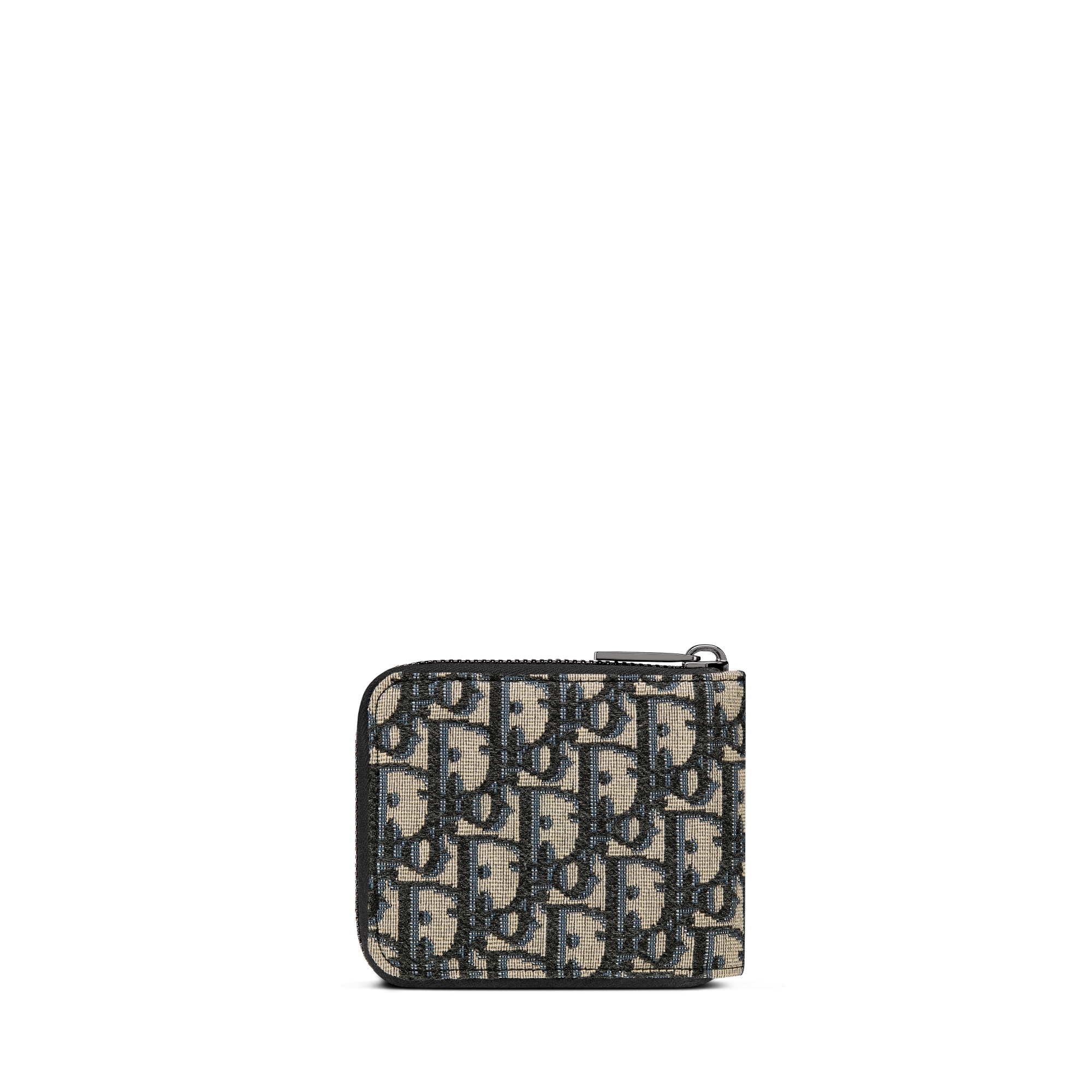 拉链式钱包 米色和黑色 Oblique 印花面料 E08