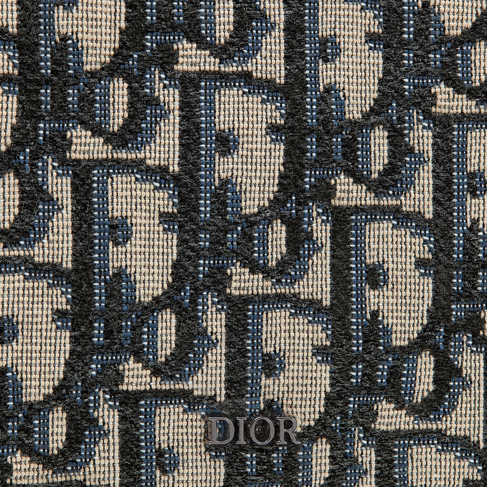 拉链式钱包 米色和黑色 Oblique 印花面料 E09