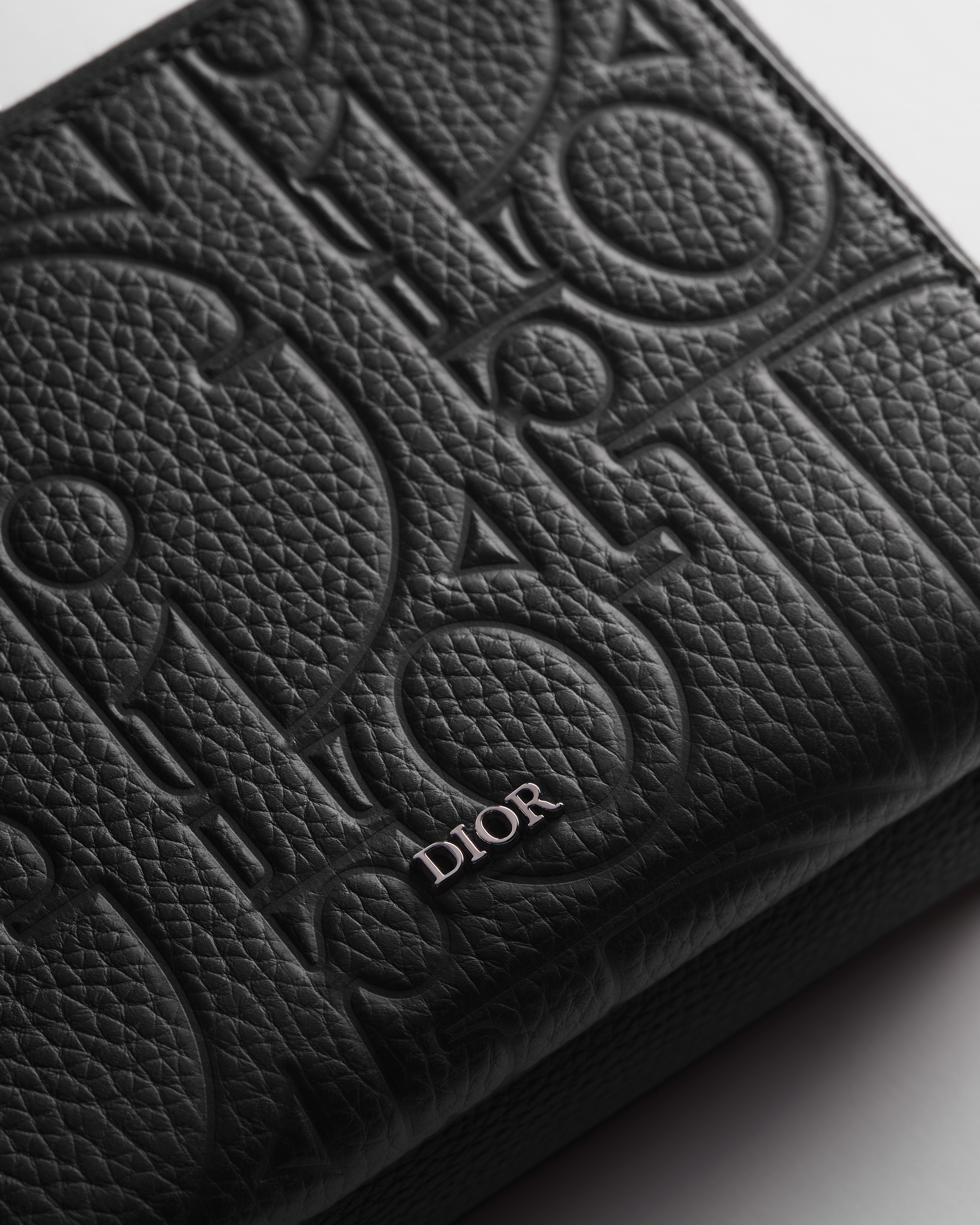 拉链手拿包（附肩带） 黑色 Dior Gravity 印花效果皮革 E10