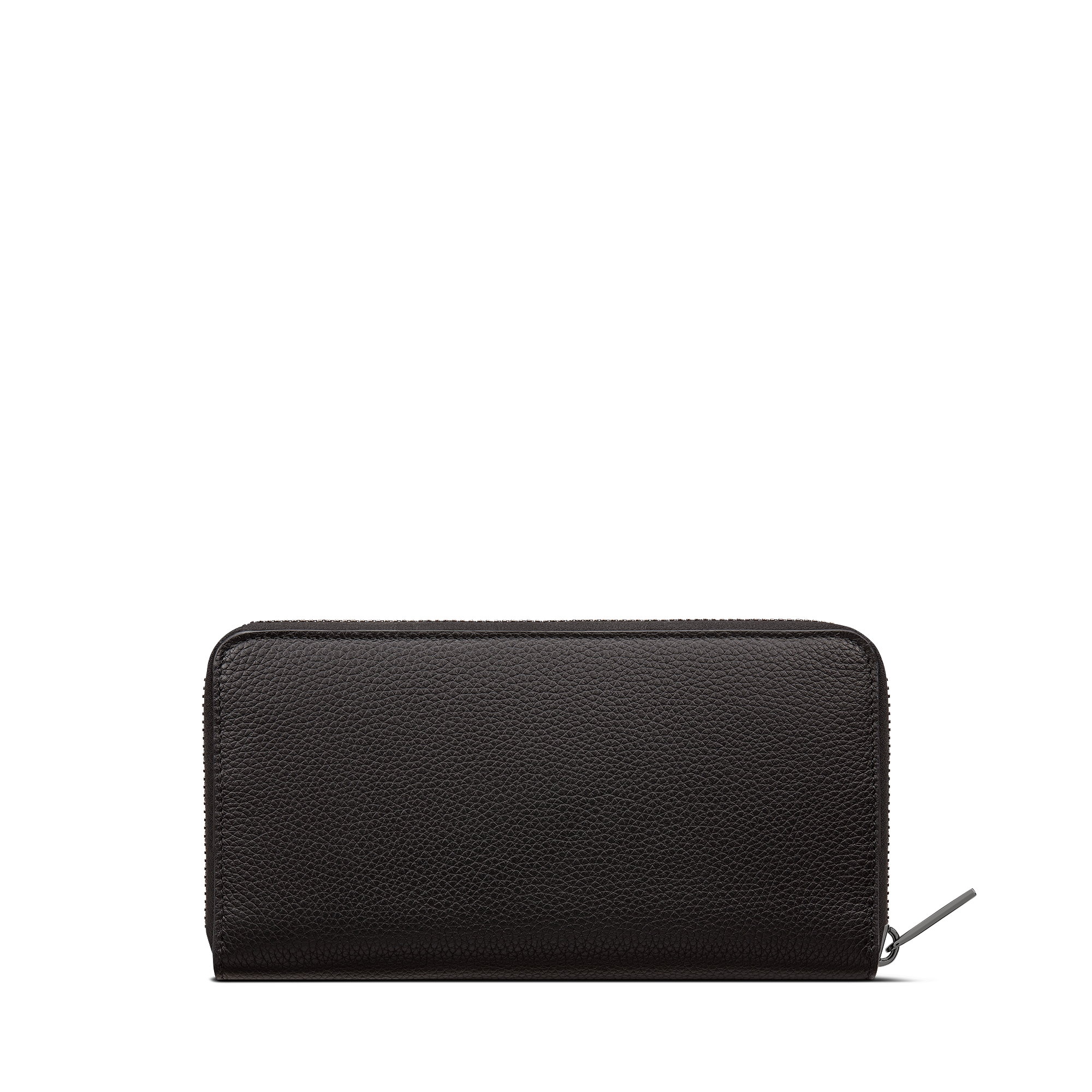 长款拉链式钱包 黑色粒面牛皮革 CD Icon 标志 E08