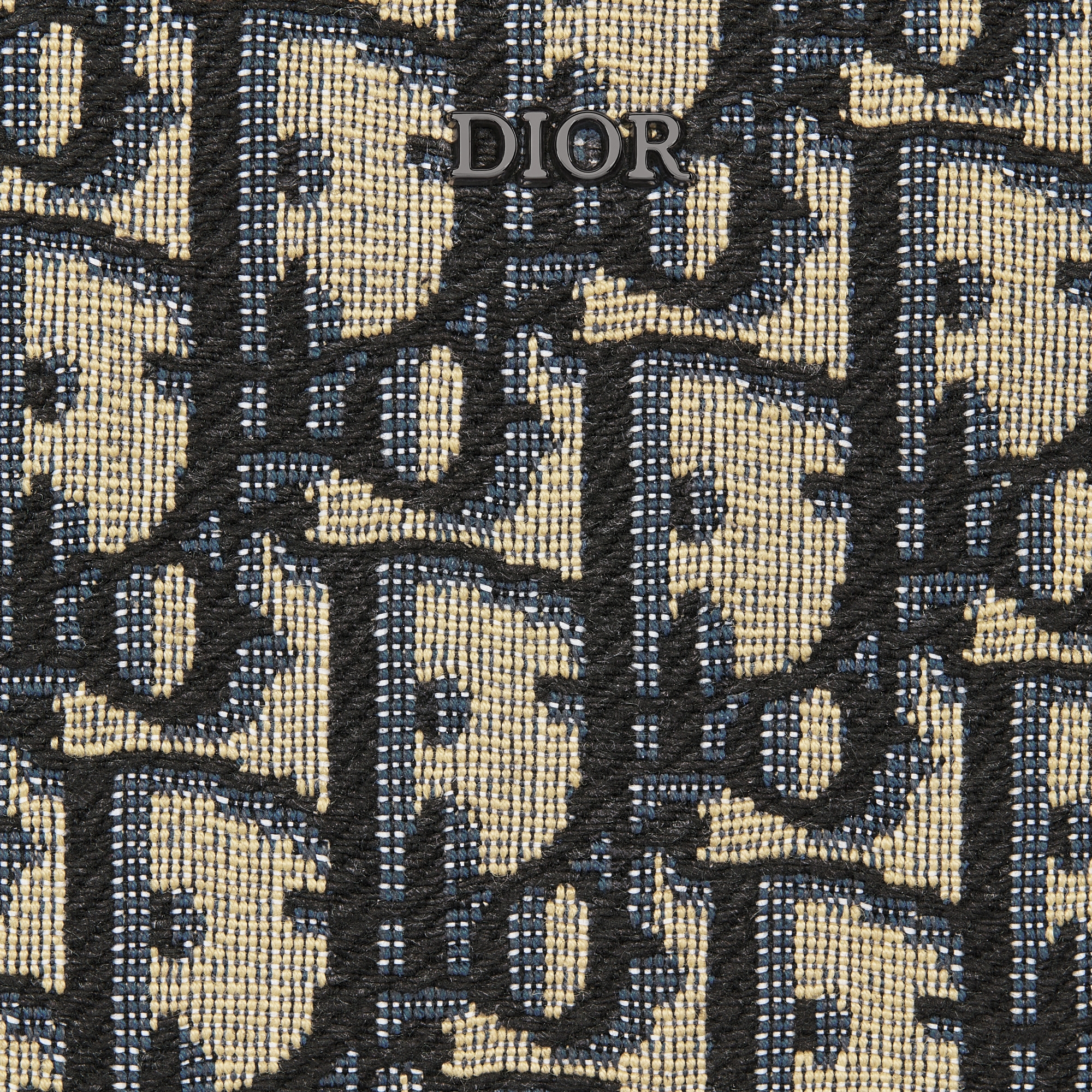 长款拉链式钱包 米色和黑色 Oblique 印花面料 E09