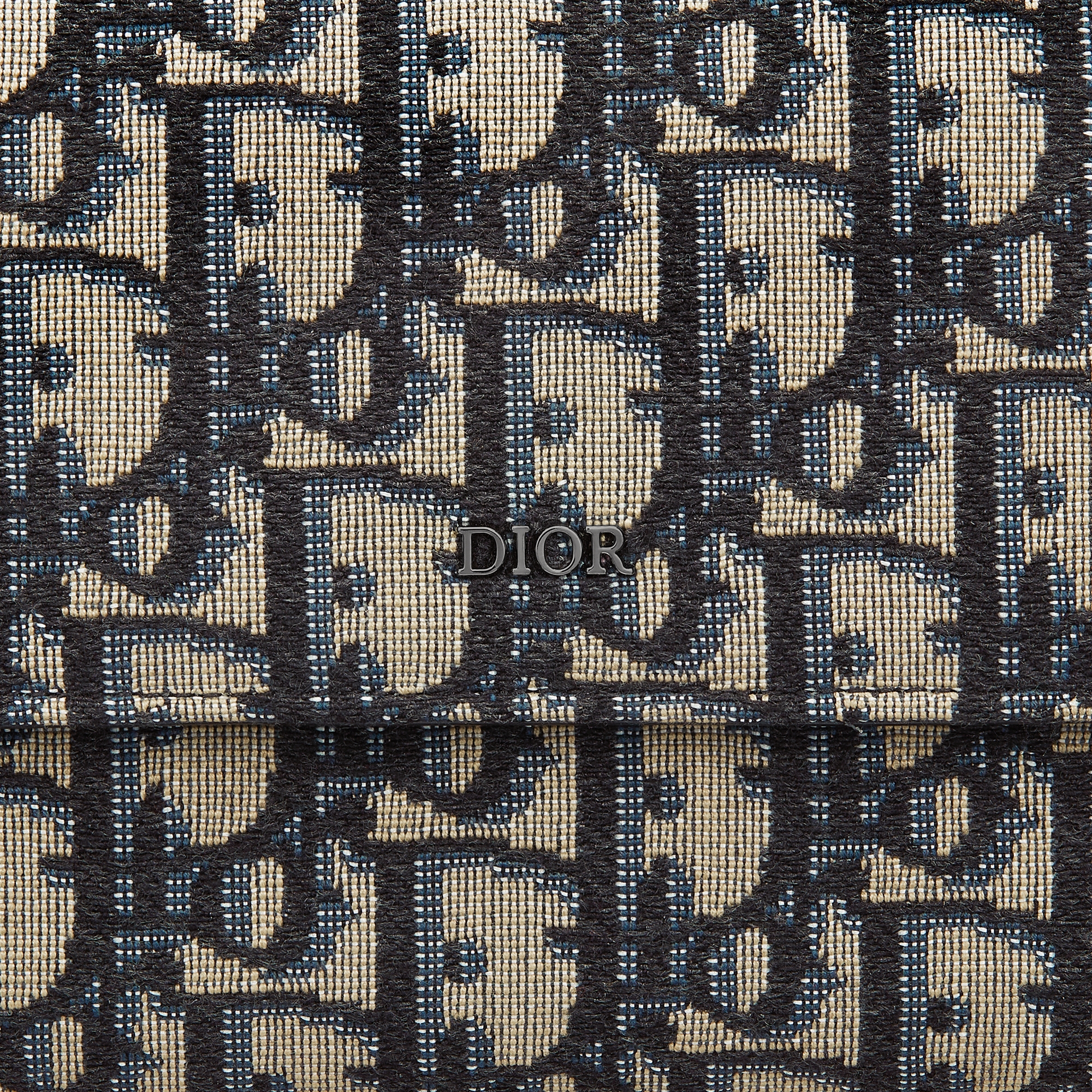 长款翻盖钱包 米色和黑色 Oblique 印花面料 E09