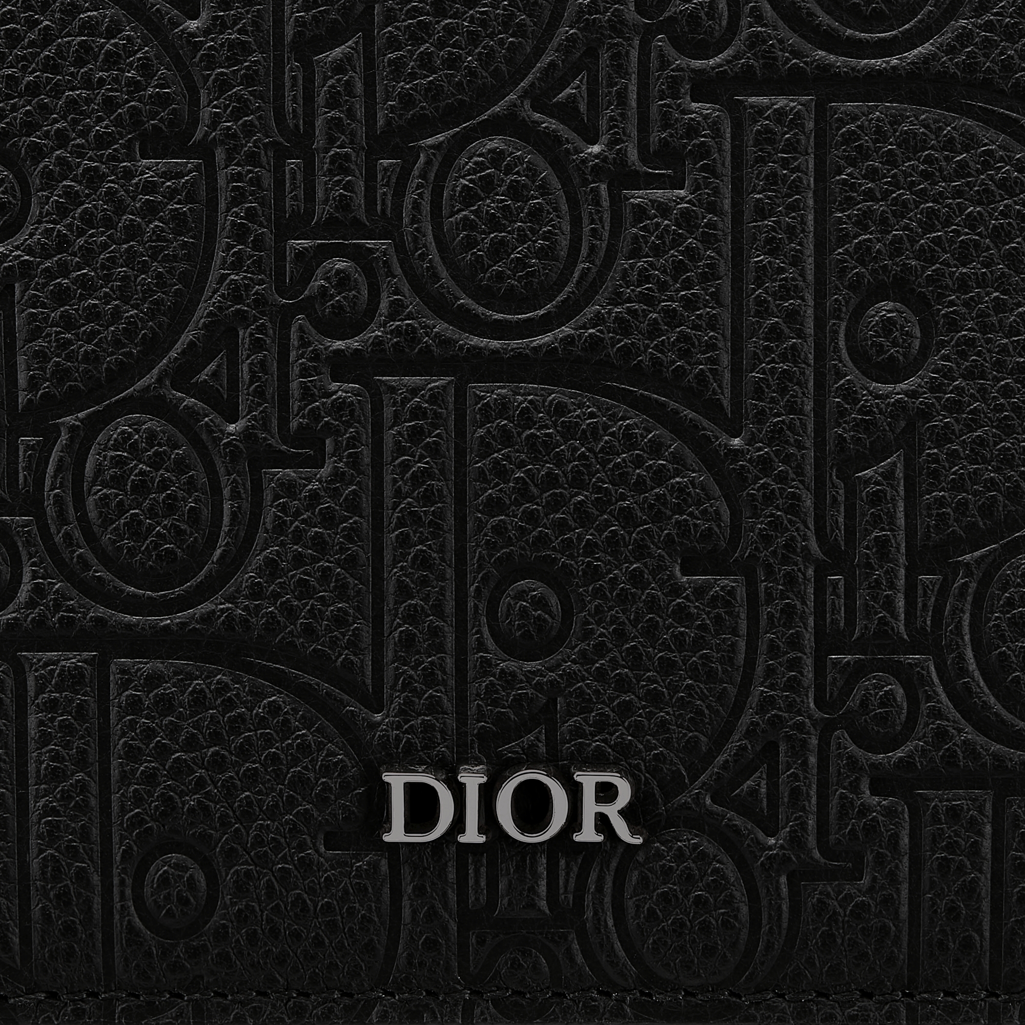 竖版长款拉链式钱包 黑色 Dior Gravity 印花效果皮革 E09