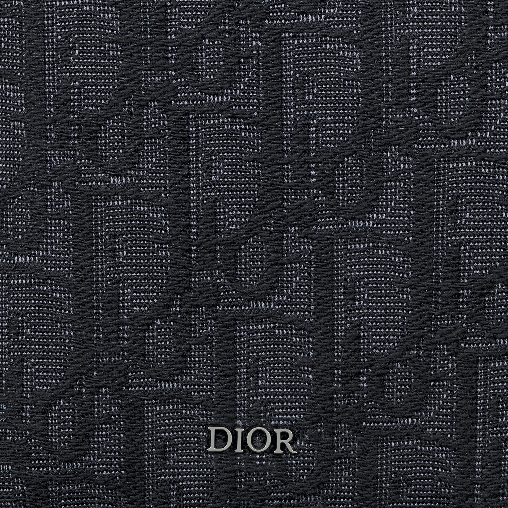 竖版长款拉链式钱包 黑色 Oblique 印花面料 E09