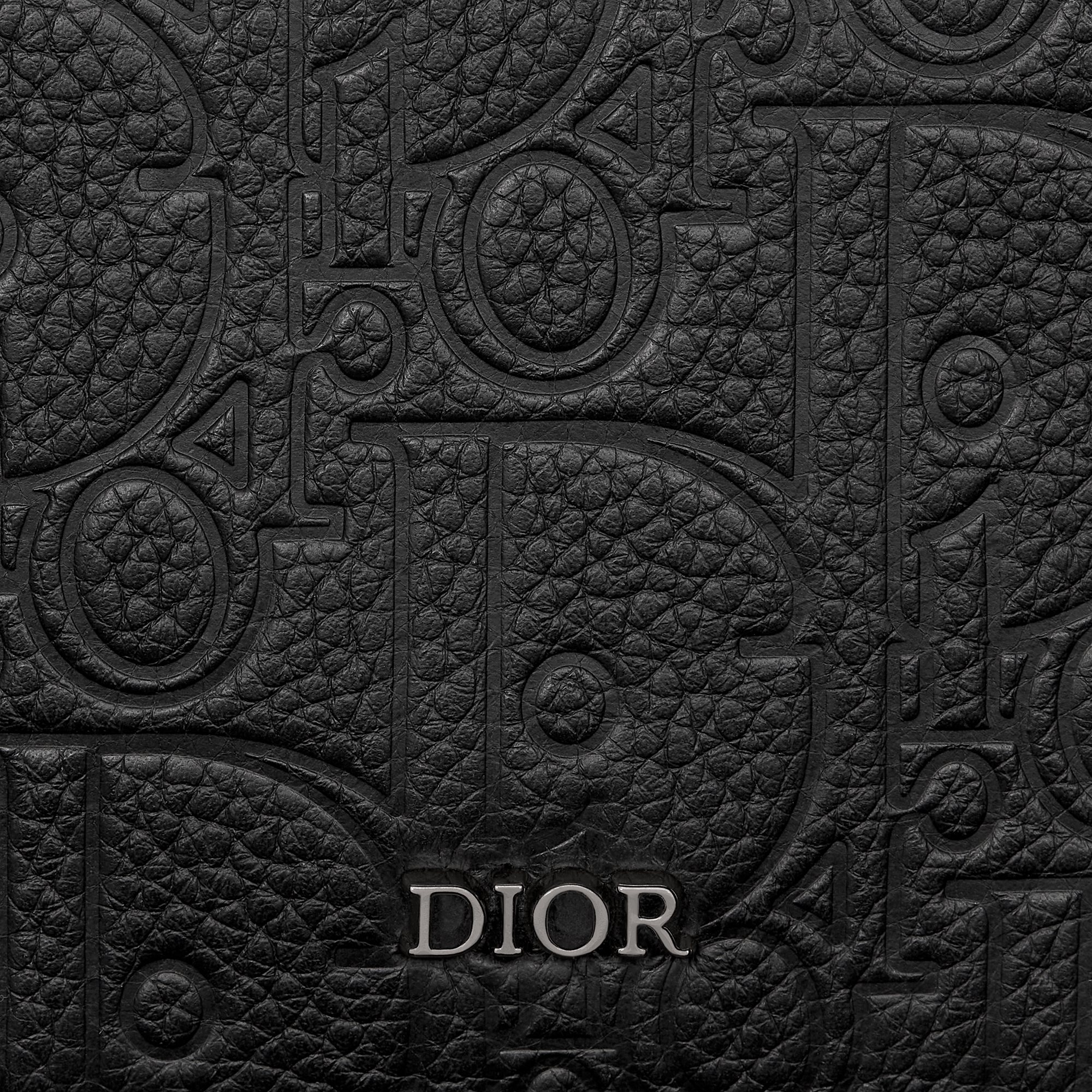 拉链卡夹 黑色 Dior Gravity 印花效果皮革搭配饰环 E09