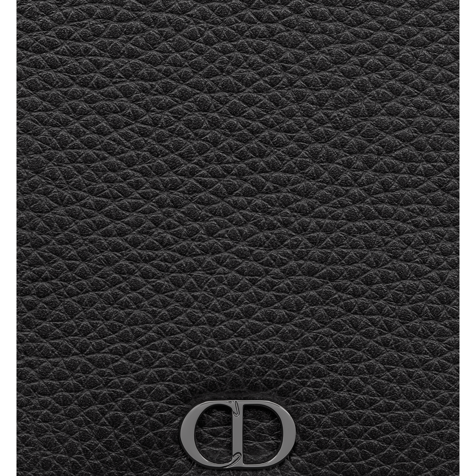 竖版短款卡夹 黑色粒面牛皮革 CD Icon 标志 E09