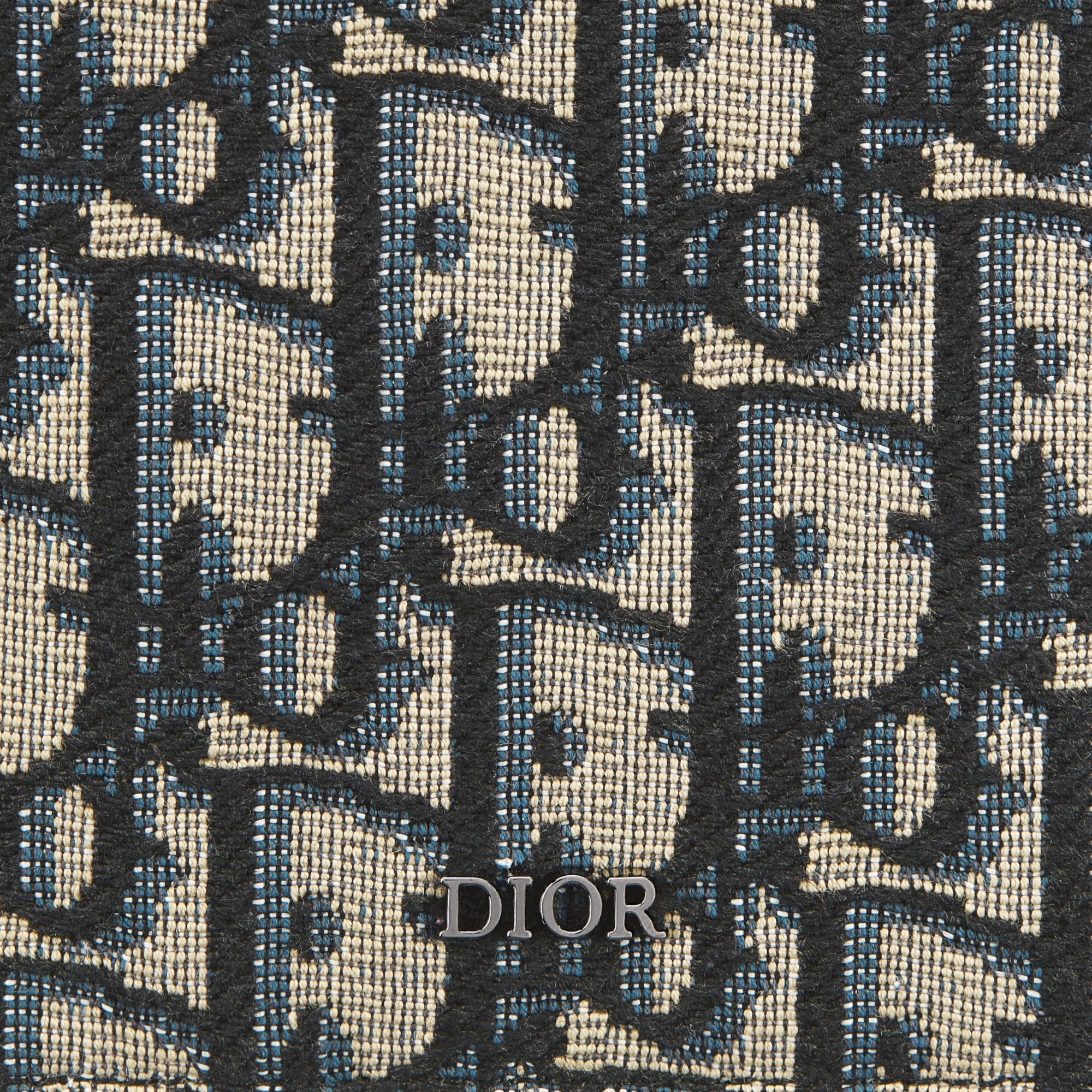 竖版短款卡夹 米色和黑色 Oblique 印花面料 E09