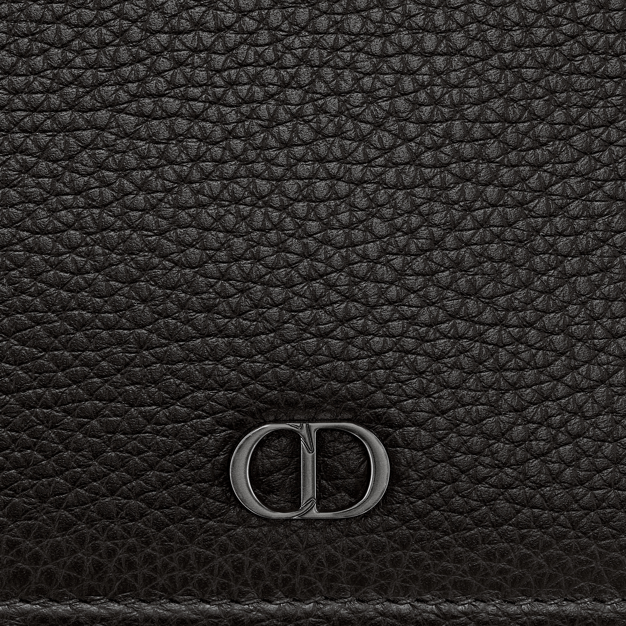 双折钱包 黑色粒面牛皮革 CD Icon 标志 E09