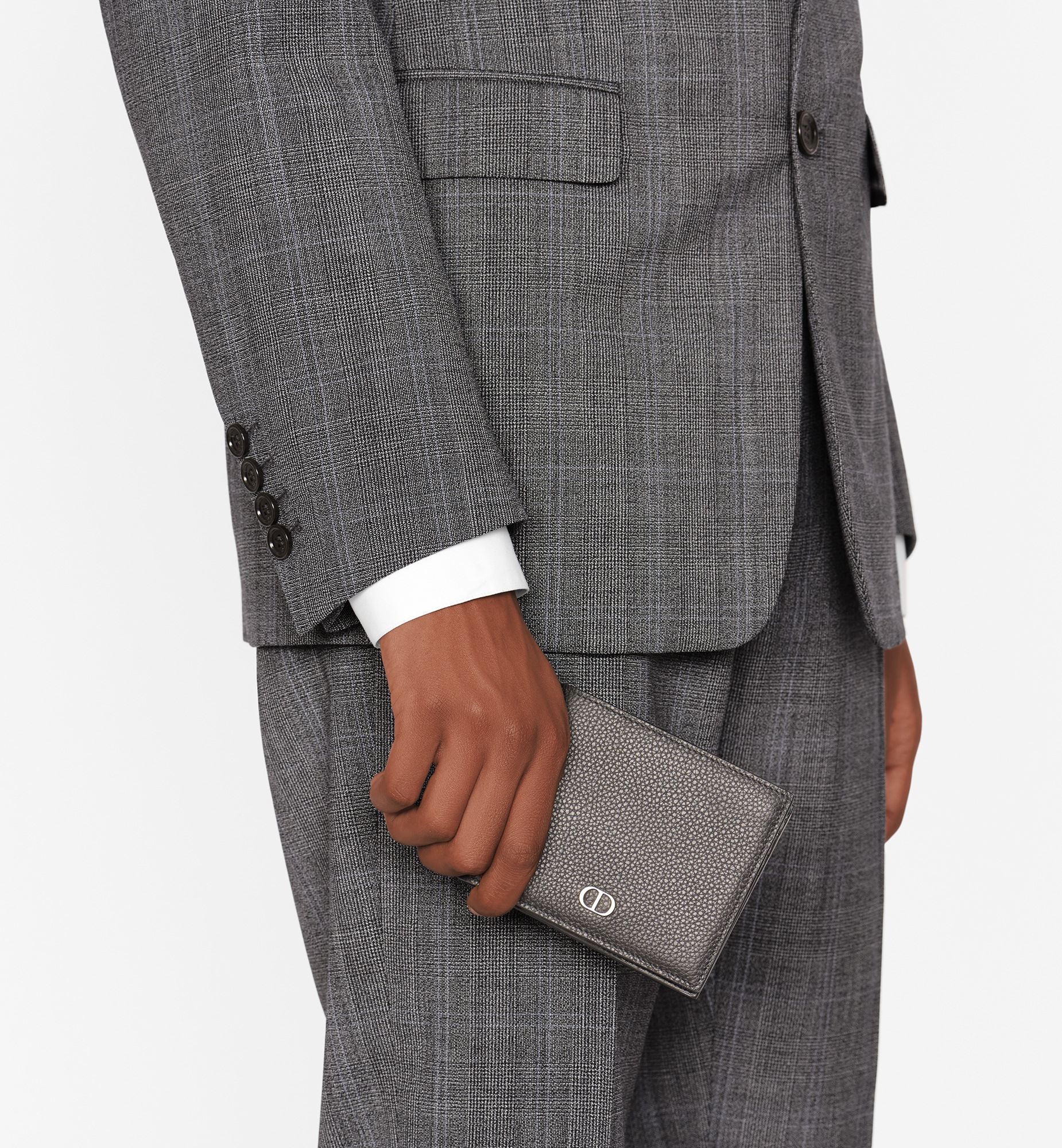 双折钱包 黑色粒面牛皮革 CD Icon 标志 E11