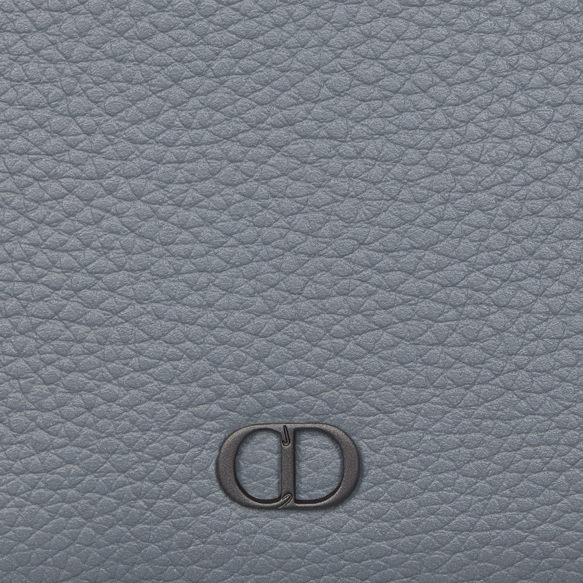 双折钱包 深灰色粒面牛皮革 CD Icon 标志 E09