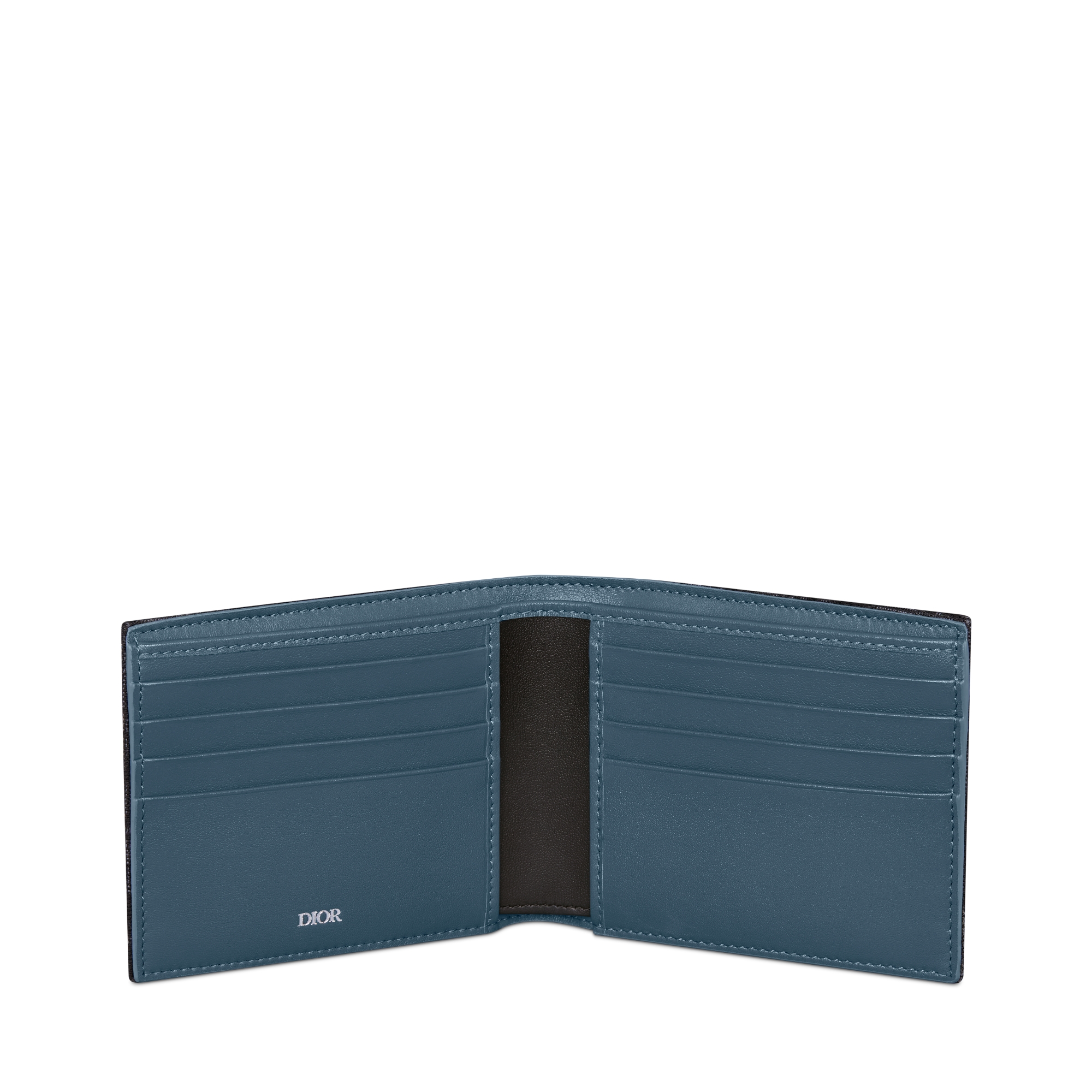 双折钱包 黑色 Oblique 印花面料和多色 Dior Mountain 图案补丁 E07